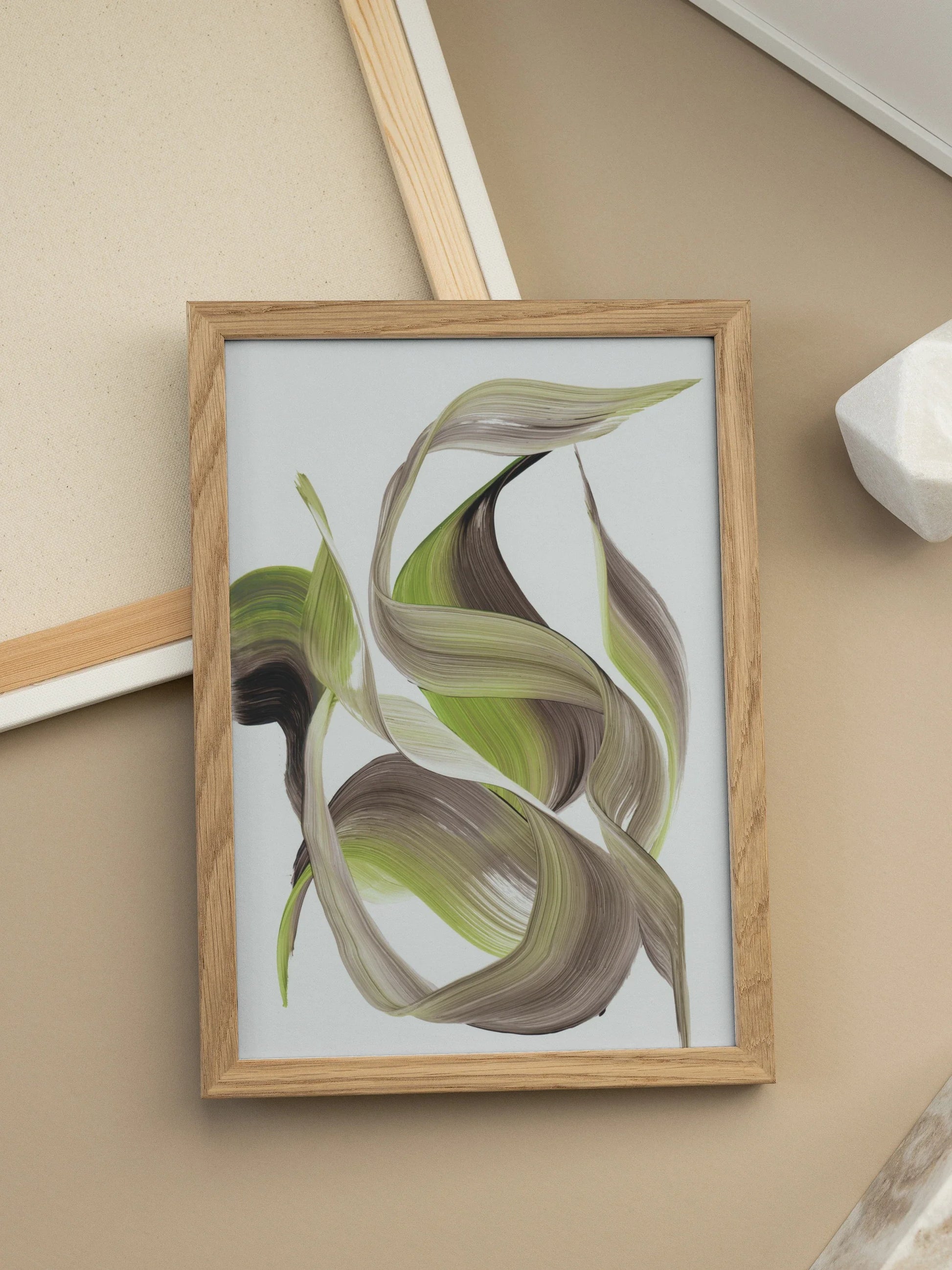 Green and Brown Strokes Poster