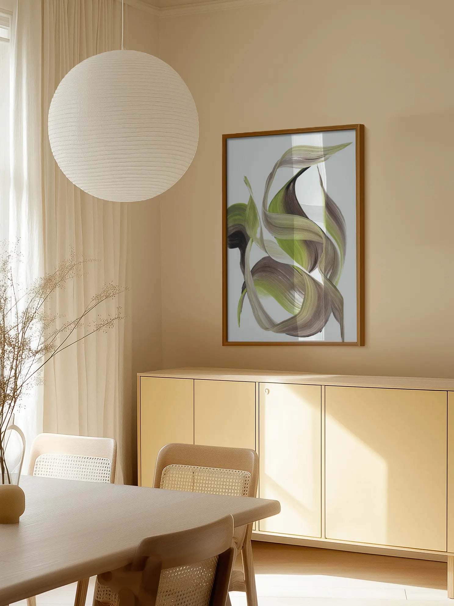 Green and Brown Strokes Poster