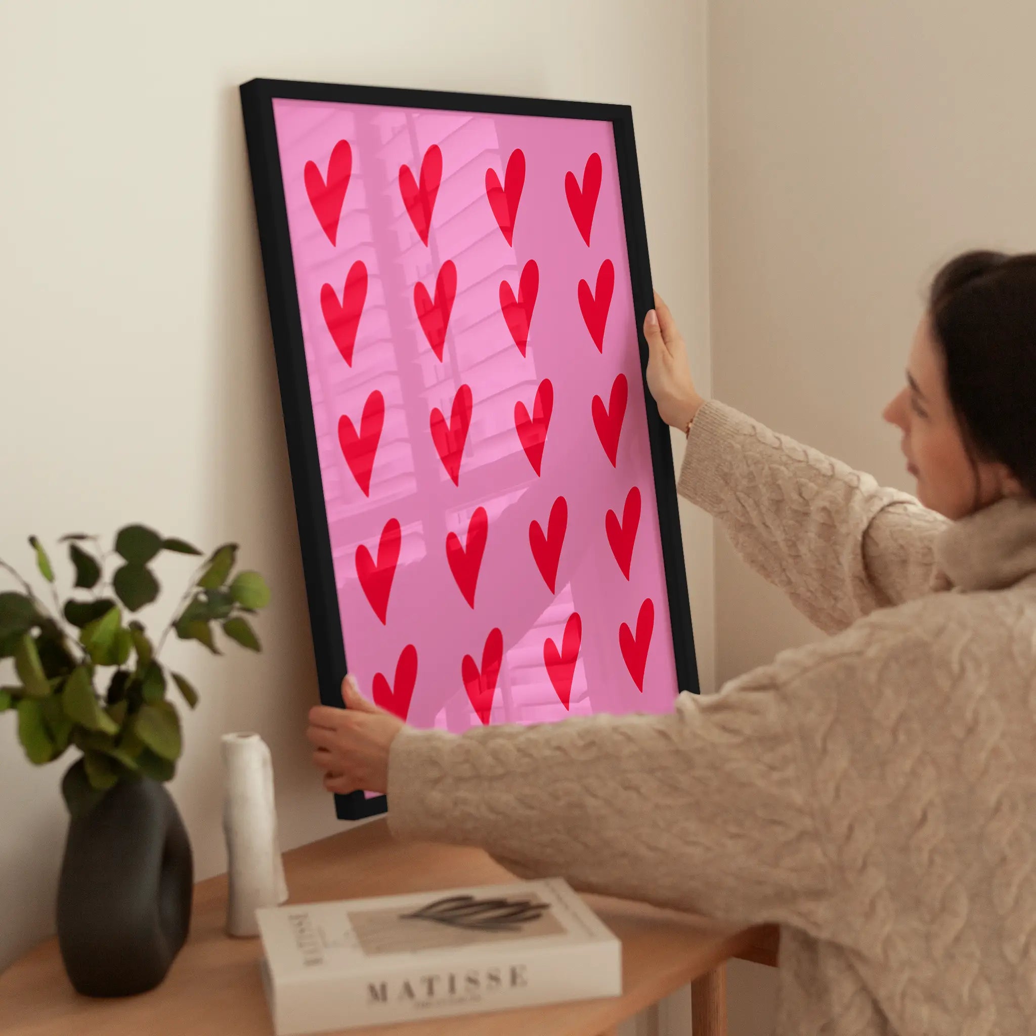 Hearts Pattern No2 wird aufgehängt