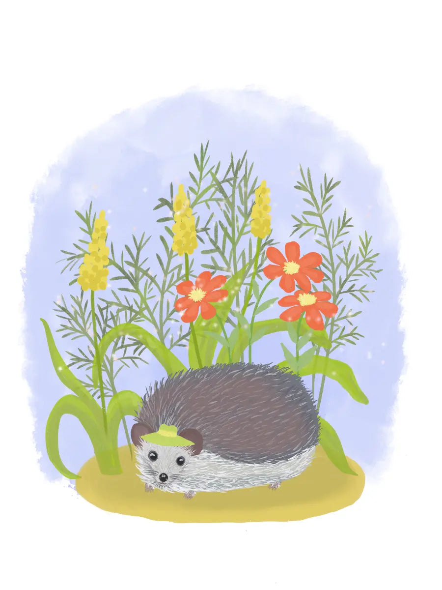 Hedgehog Wearing A Tiny Hat Poster