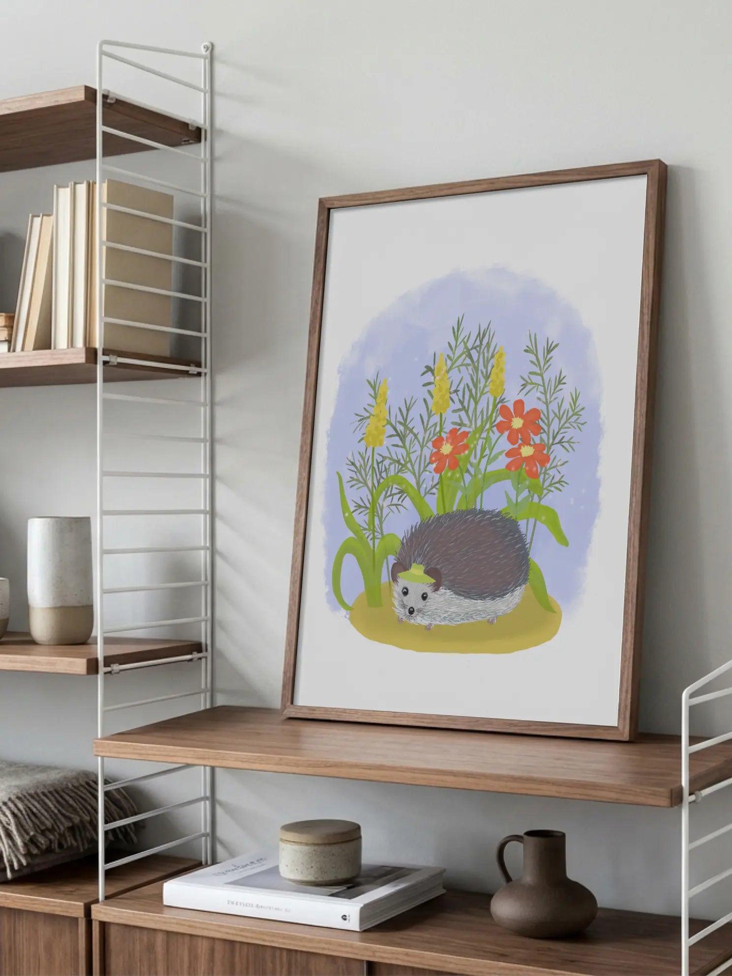Hedgehog Wearing A Tiny Hat Poster