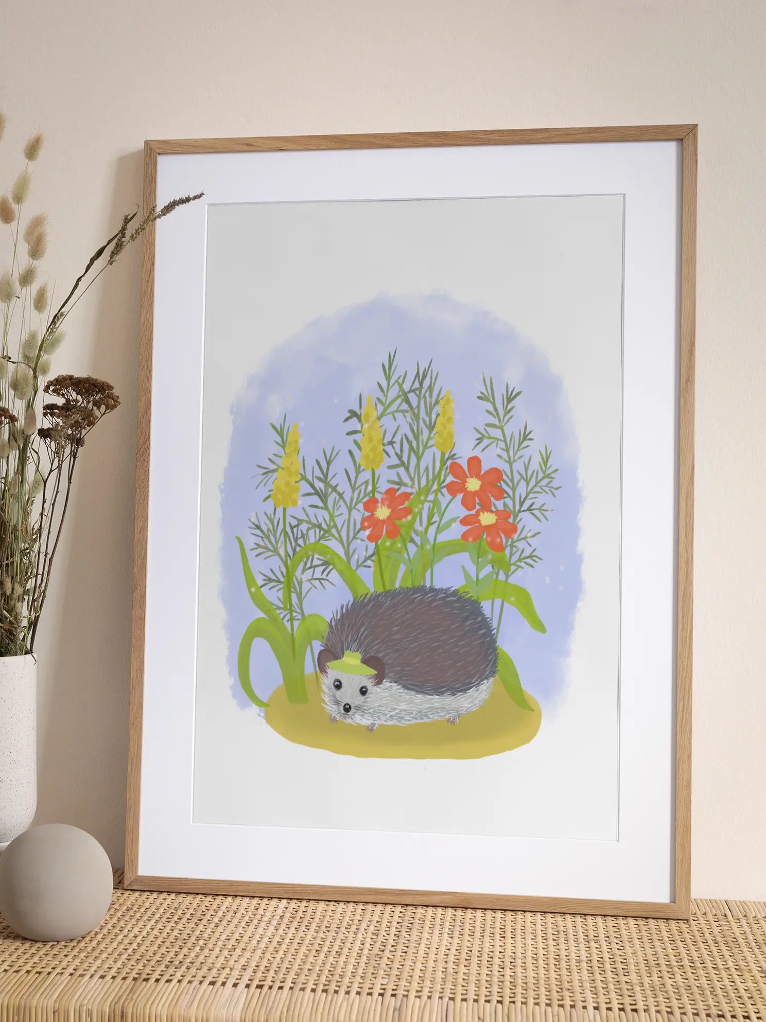 Hedgehog Wearing A Tiny Hat Poster