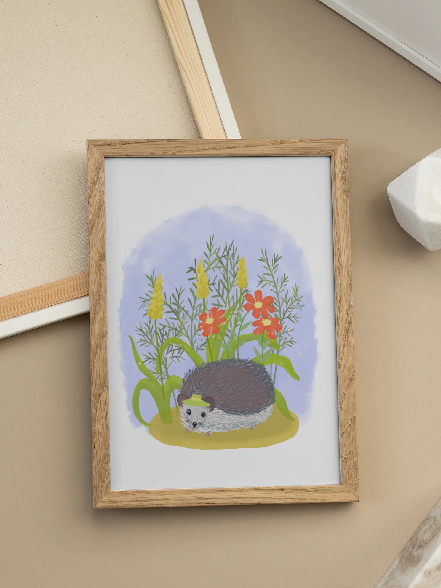 Hedgehog Wearing A Tiny Hat Poster
