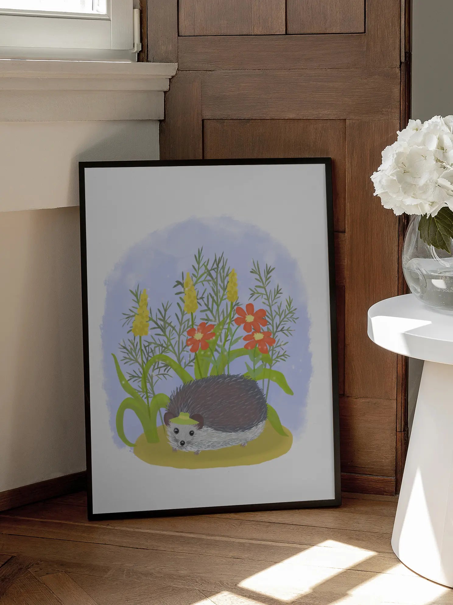 Hedgehog Wearing A Tiny Hat Poster