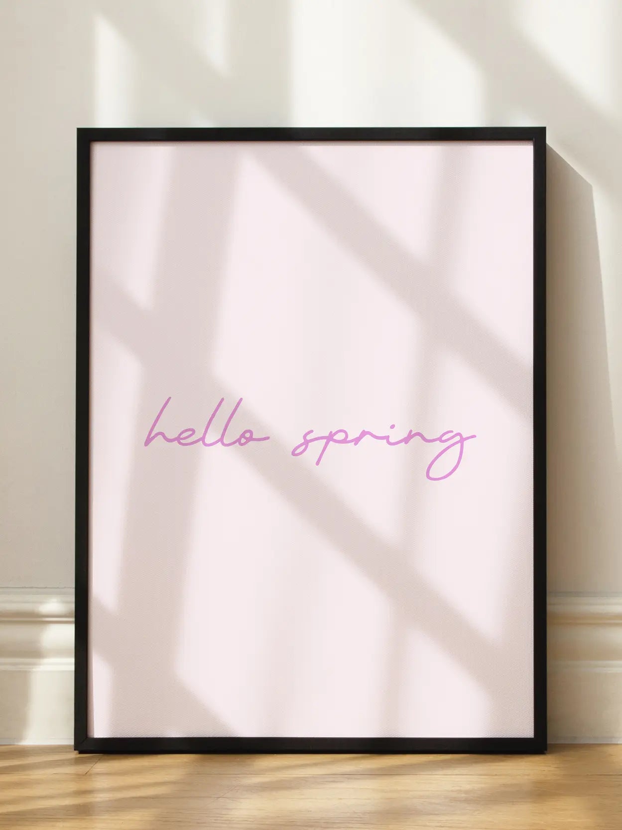 Hello Spring Text In Pink
