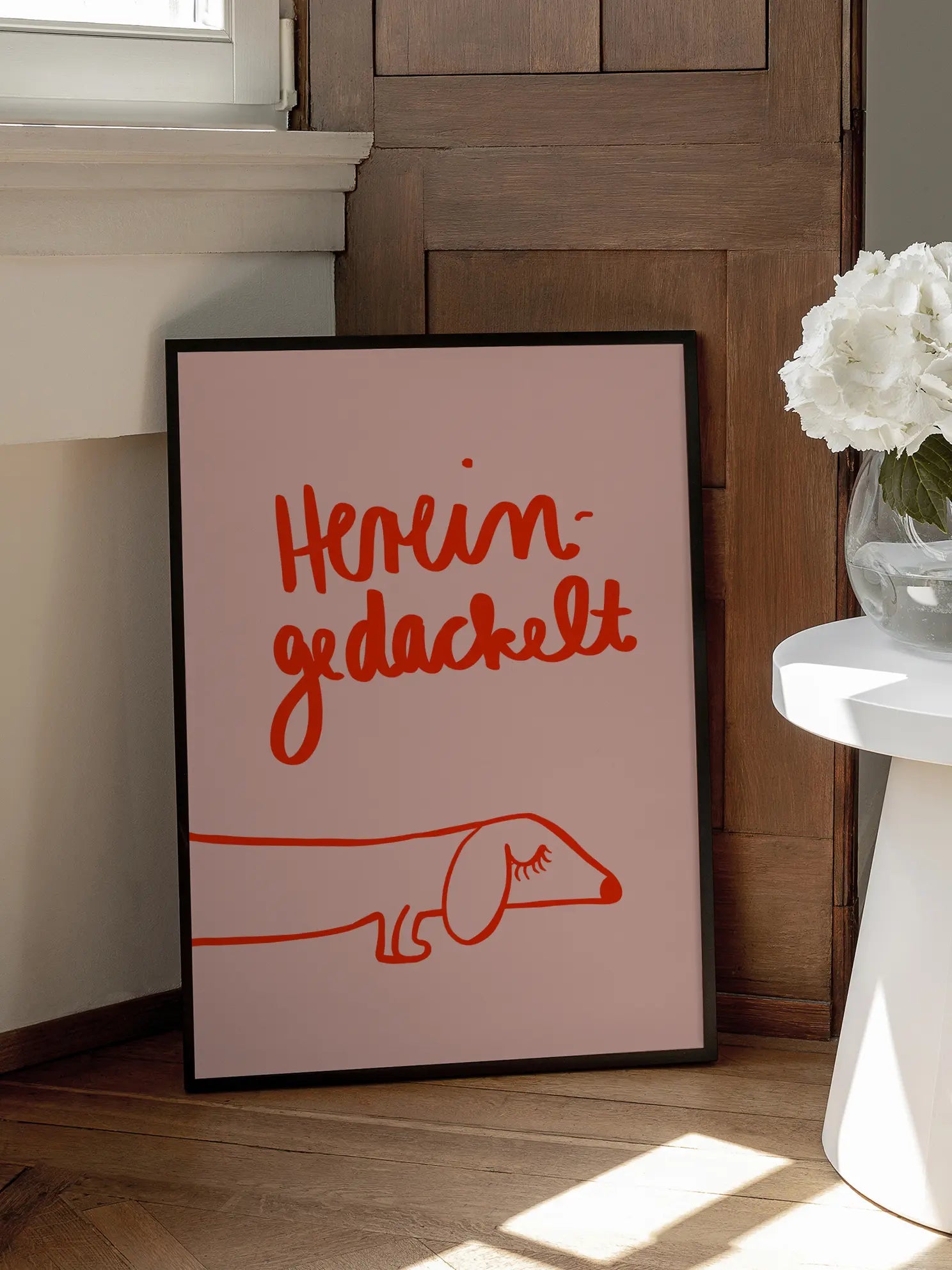 Hereingedackelt Poster