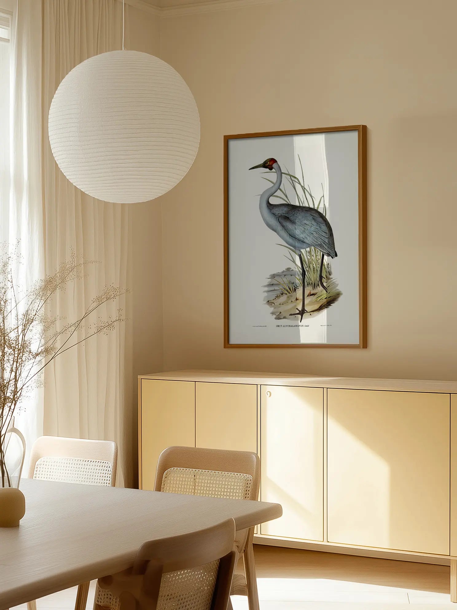 Heron Bird Illustration Poster