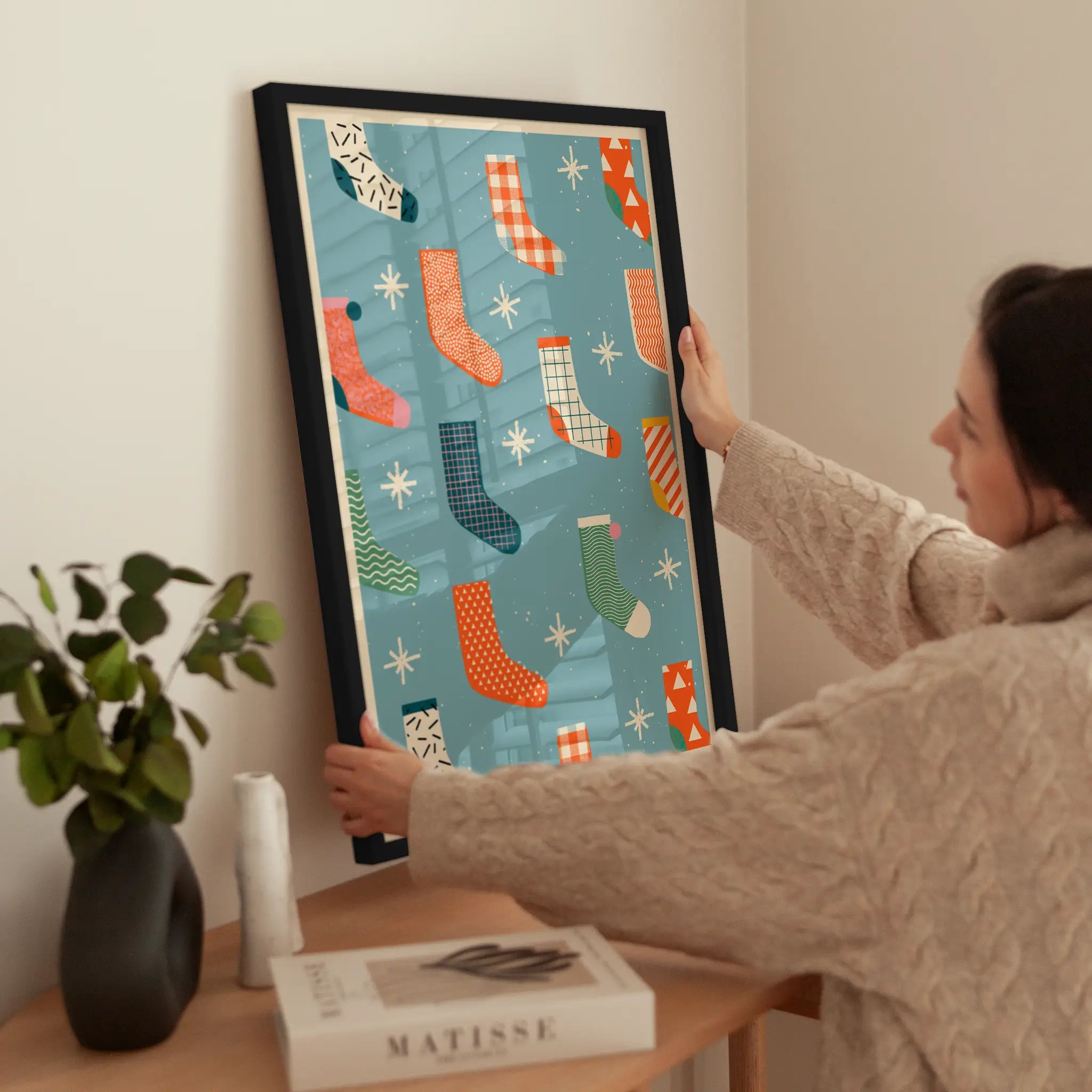 Holiday Socks wird aufgehängt