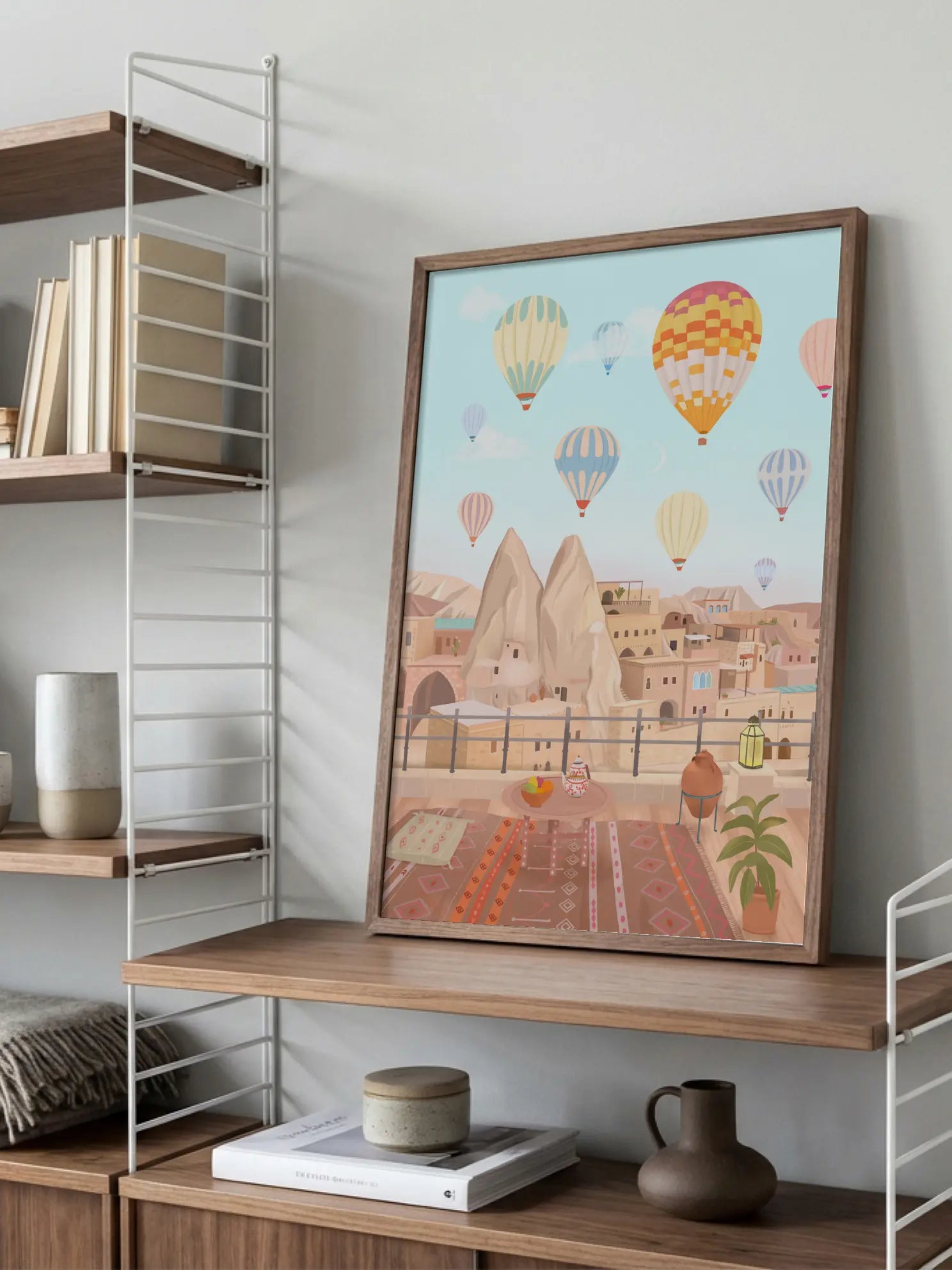 Hot Air Balloon Desert Poster