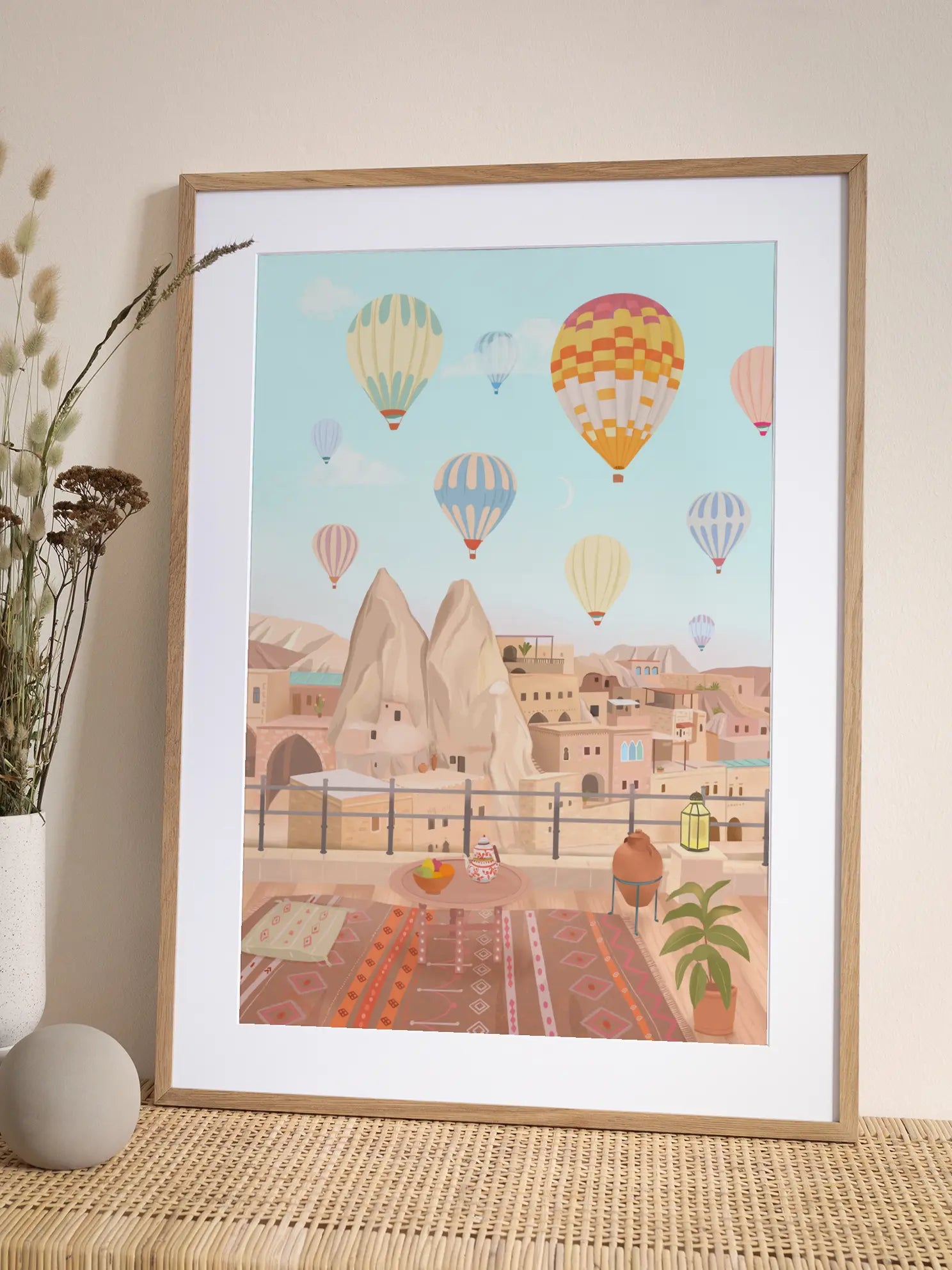 Hot Air Balloon Desert Poster