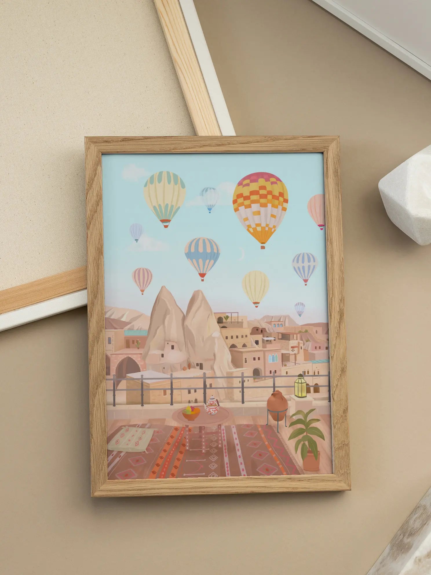 Hot Air Balloon Desert Poster