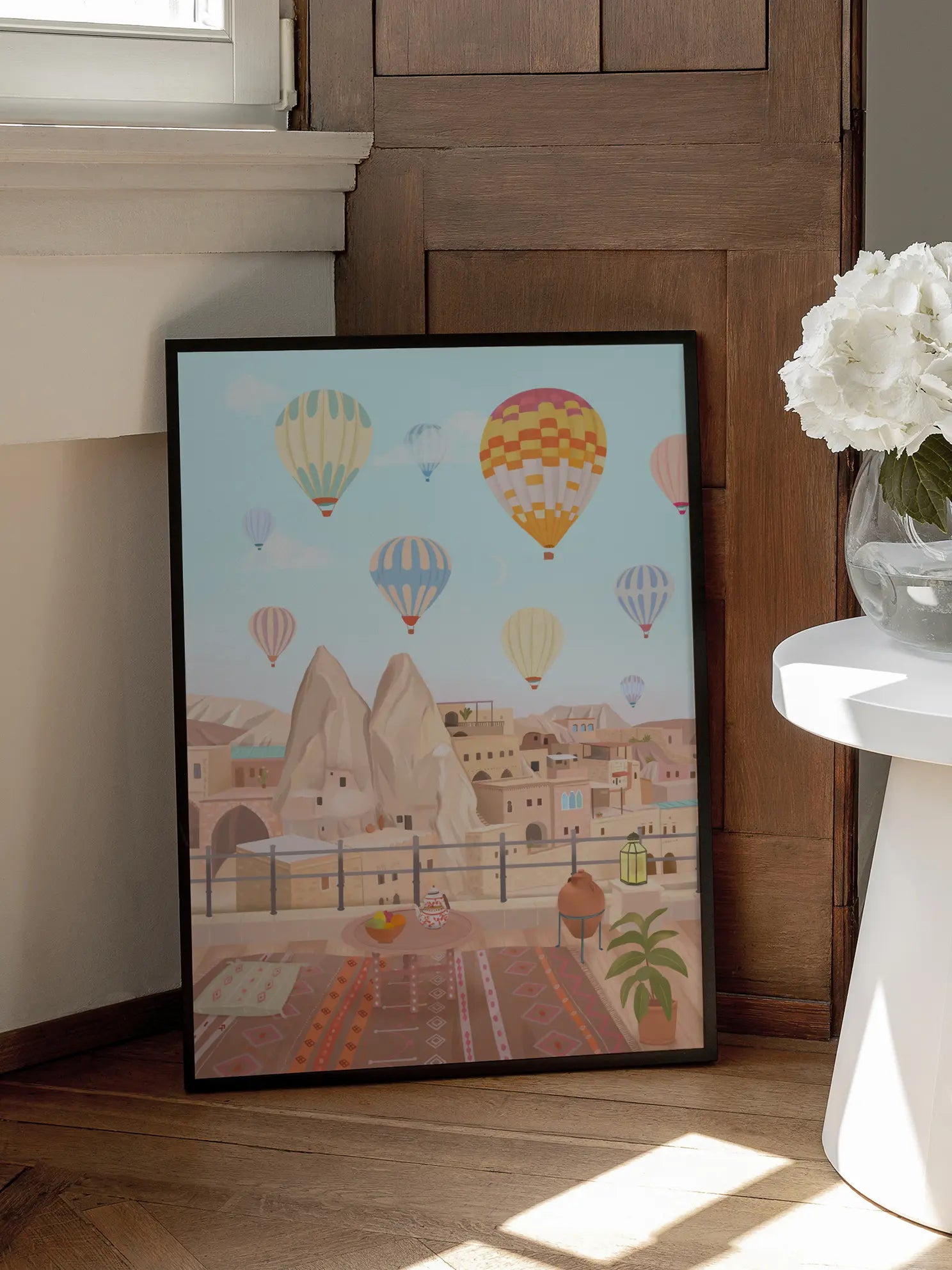 Hot Air Balloon Desert Poster