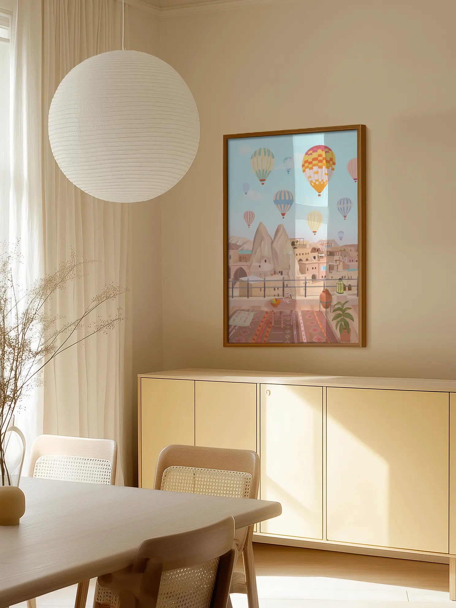 Hot Air Balloon Desert Poster