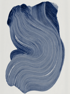 Abstrakte blaue Pinselstriche auf hellem Hintergrund.