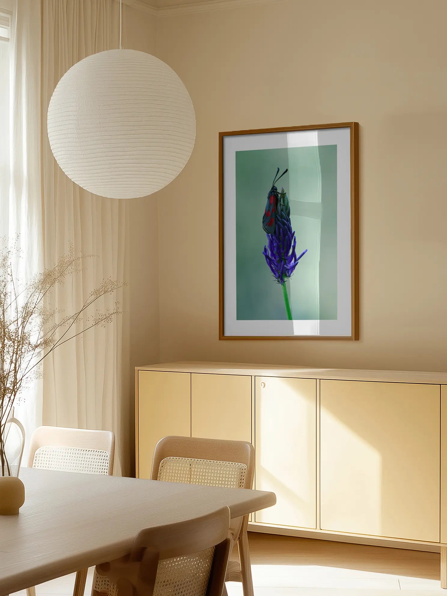 Insect Purple Flower Poster