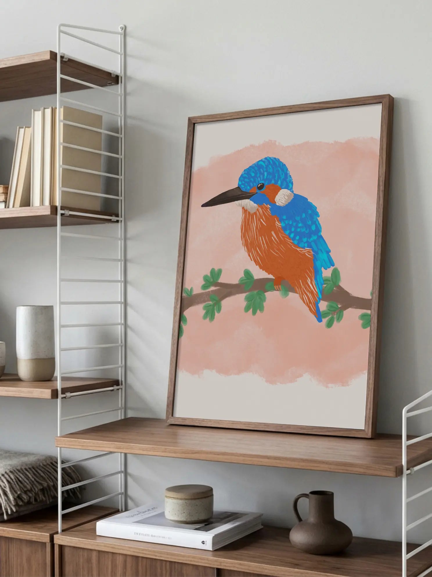 Kingfisher Bird Illustration Poster