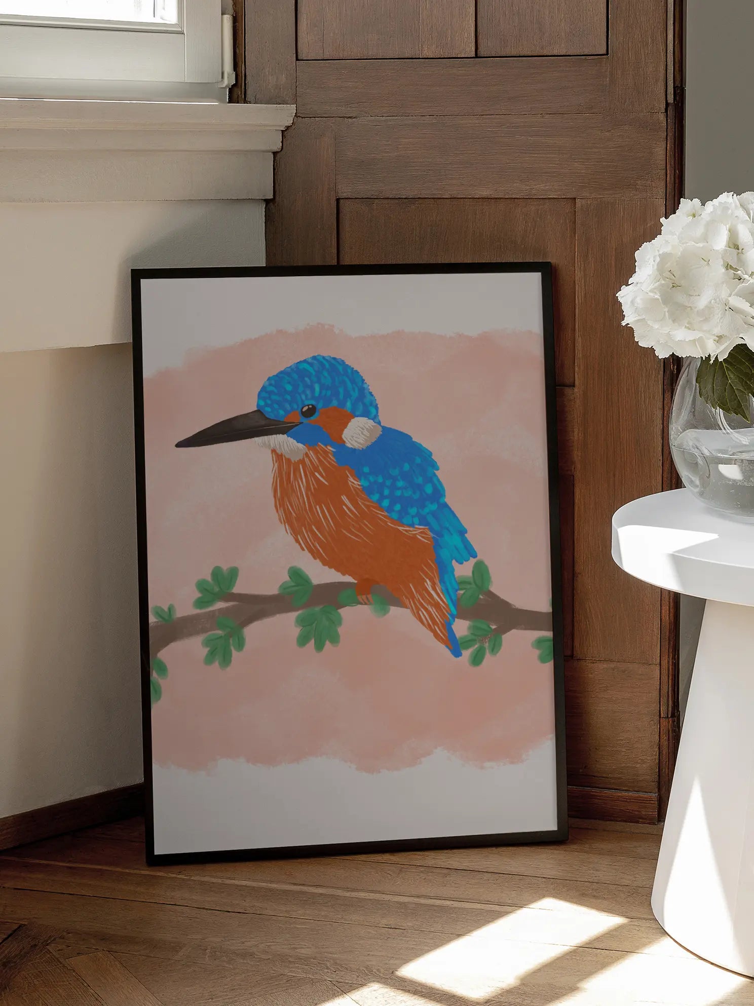 Kingfisher Bird Illustration Poster