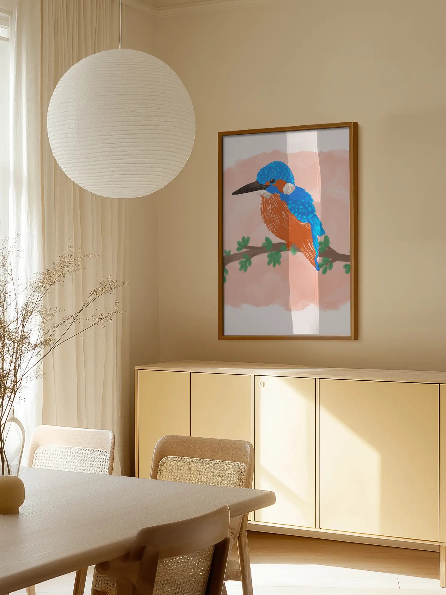 Kingfisher Bird Illustration Poster