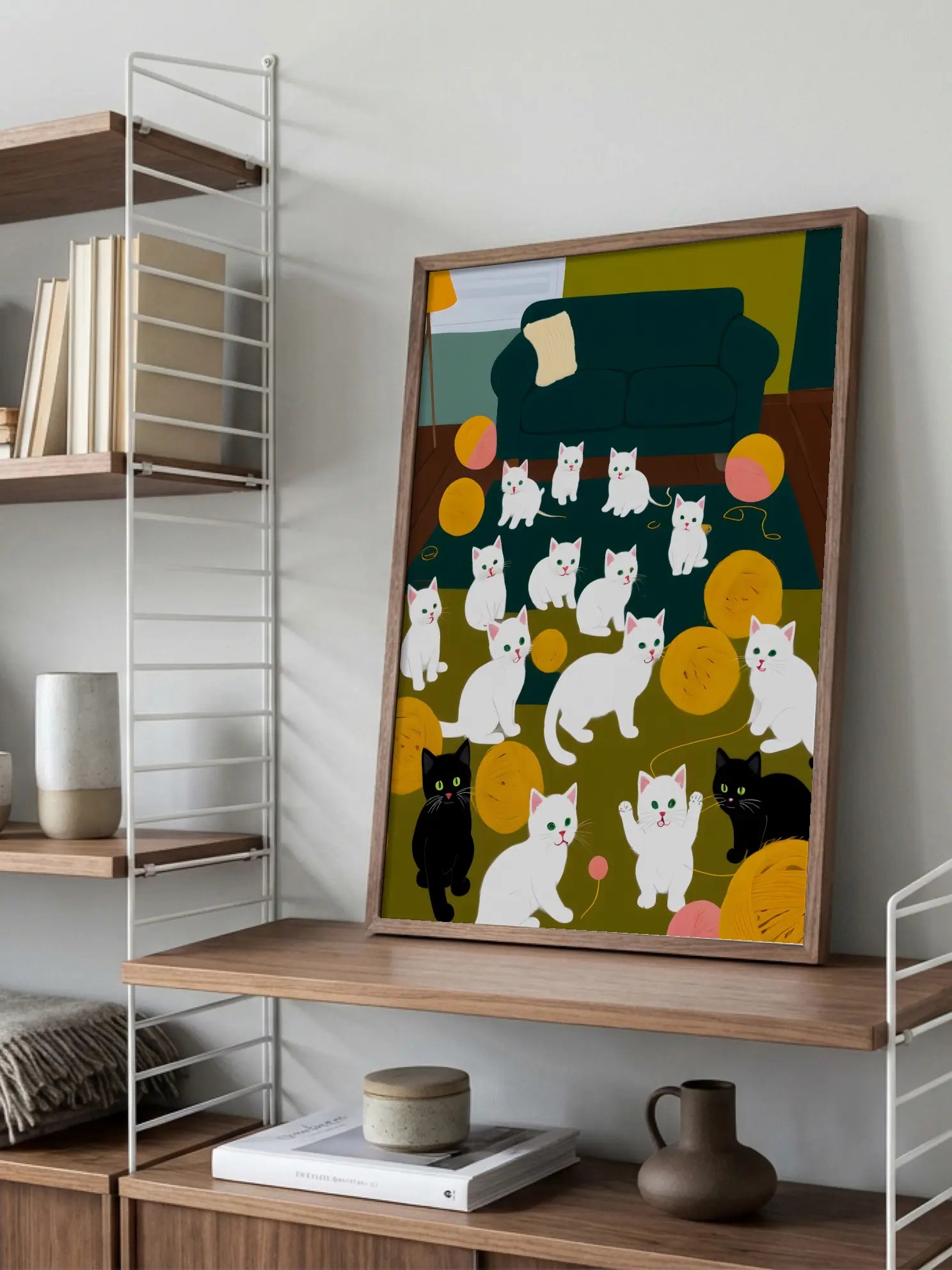 Kittens and Yarn Poster