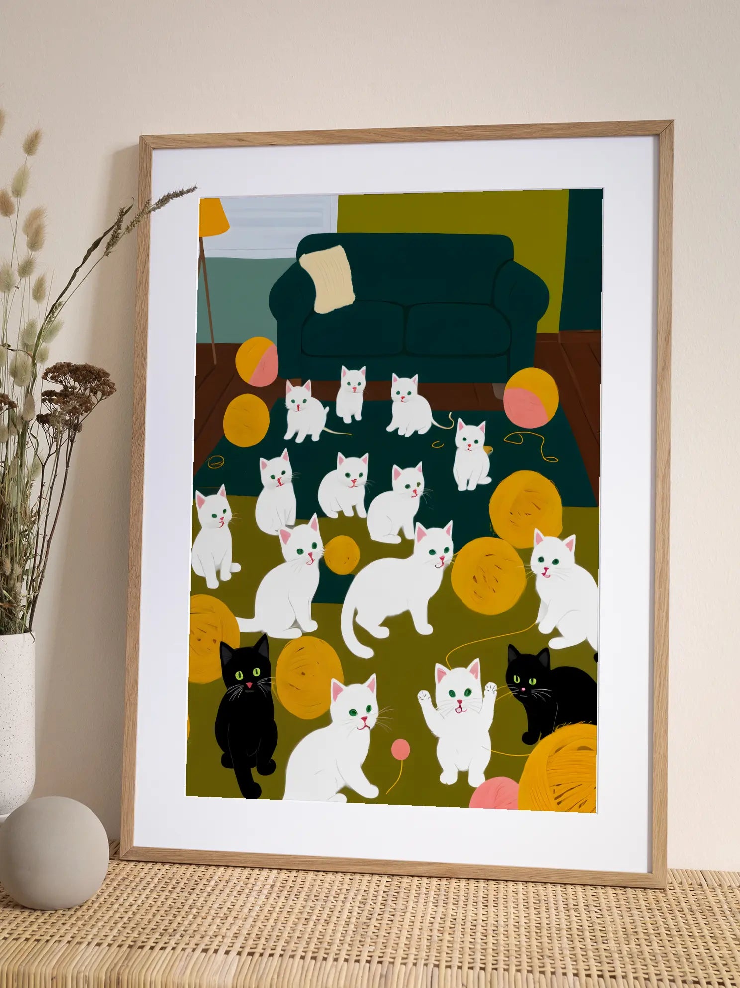 Kittens and Yarn Poster