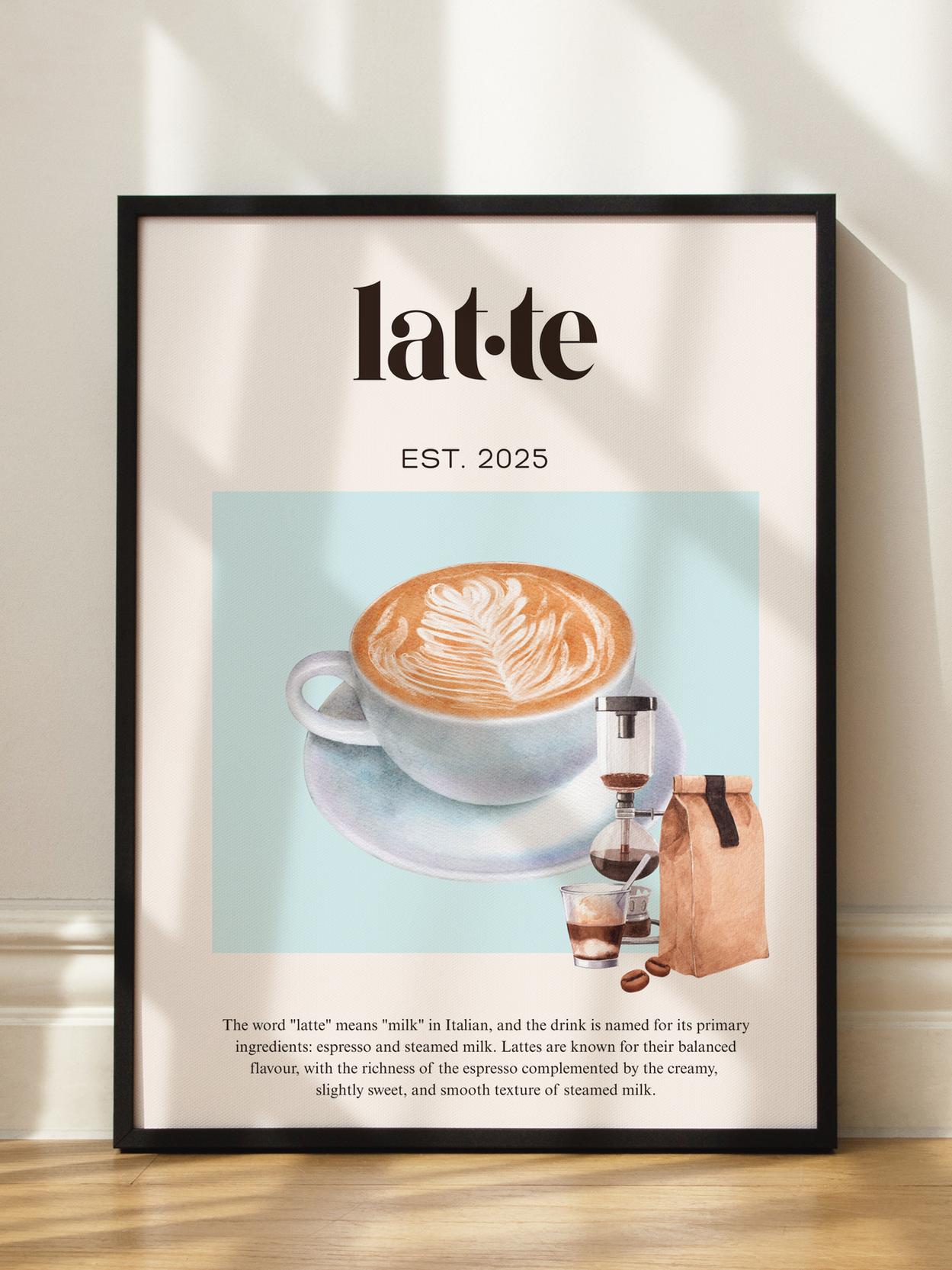 Latte Illustration Poster