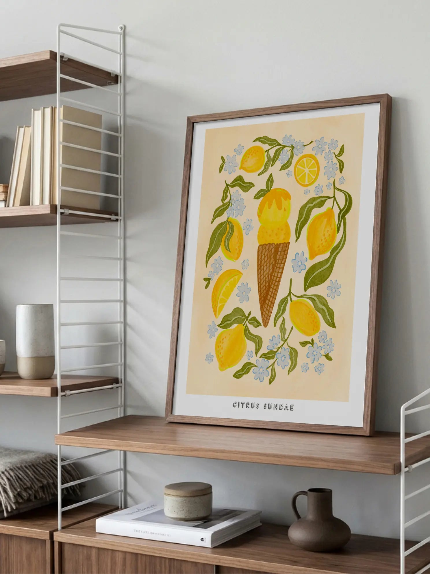 Lemon Botanical Illustration Poster