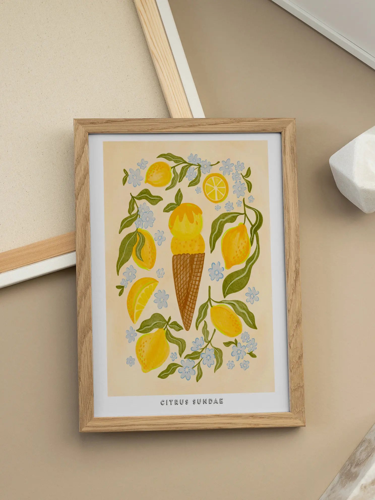 Lemon Botanical Illustration Poster