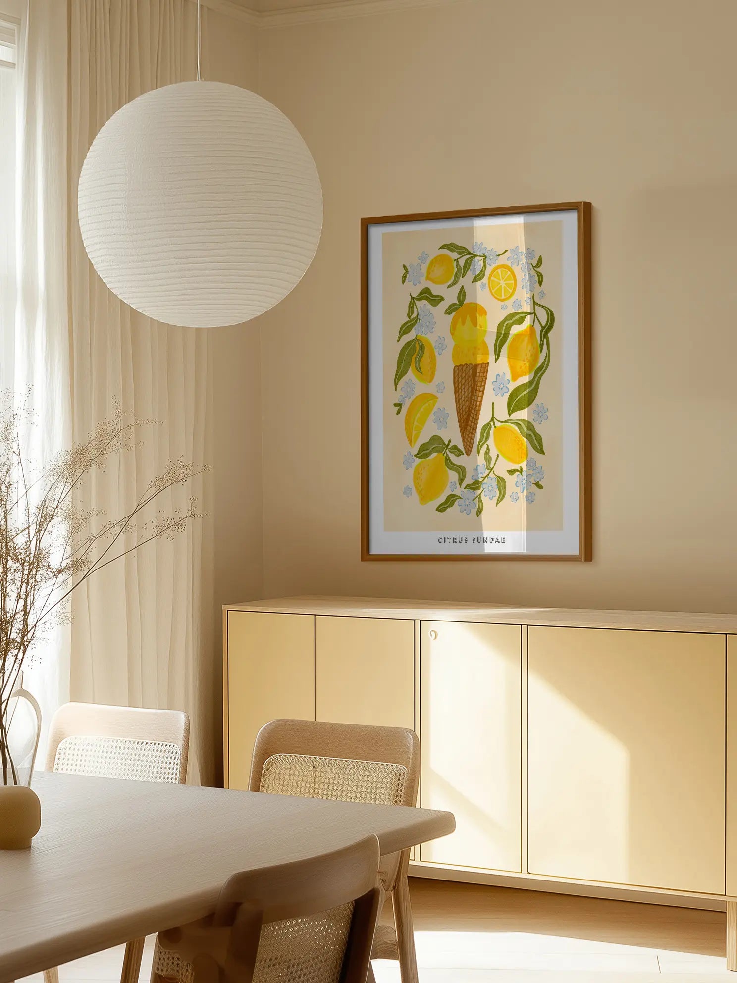 Lemon Botanical Illustration Poster