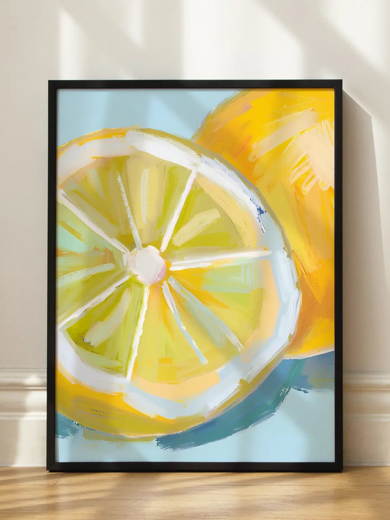 Lemon Slice Painting Poster