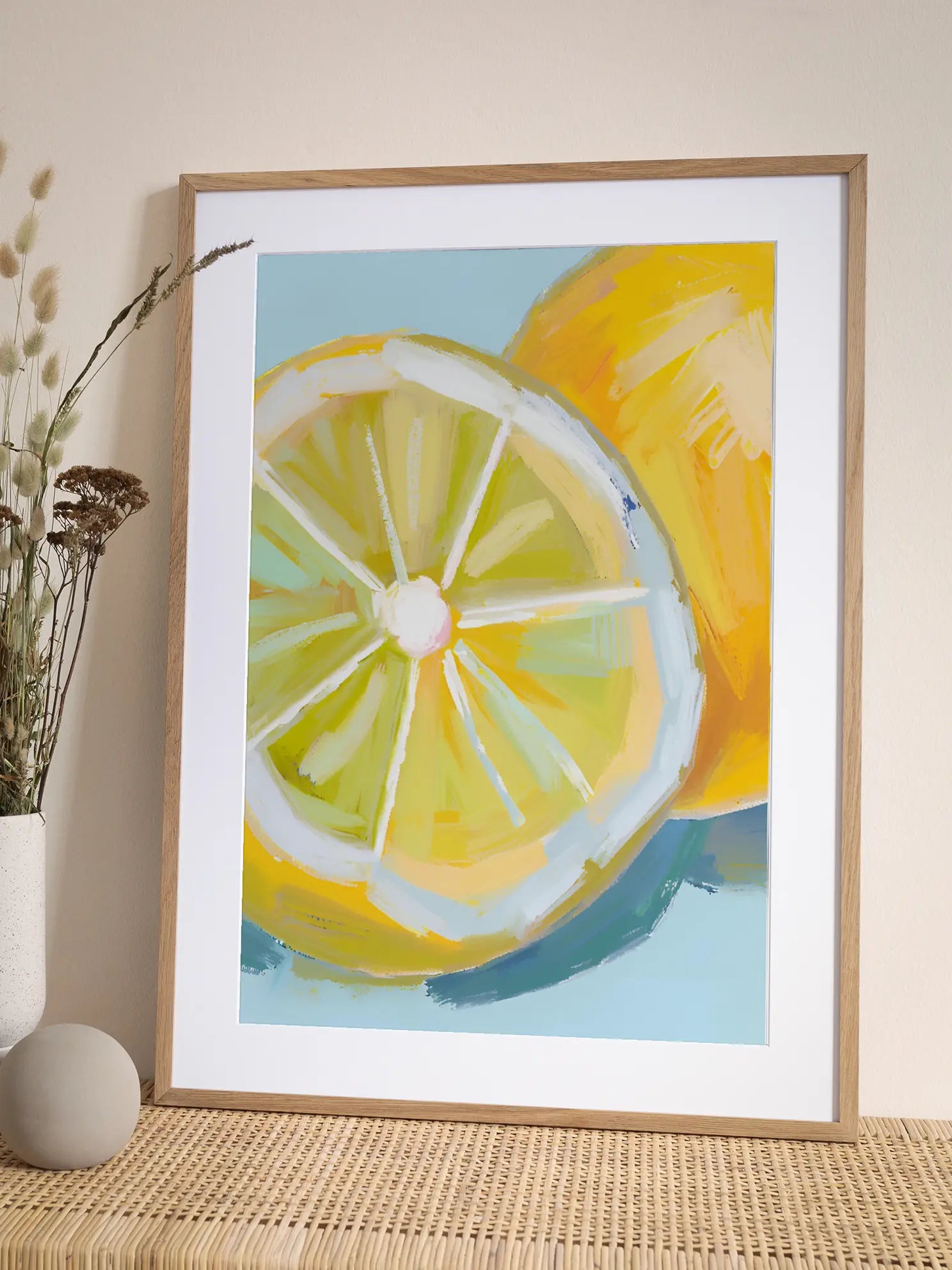 Lemon Slice Painting Poster