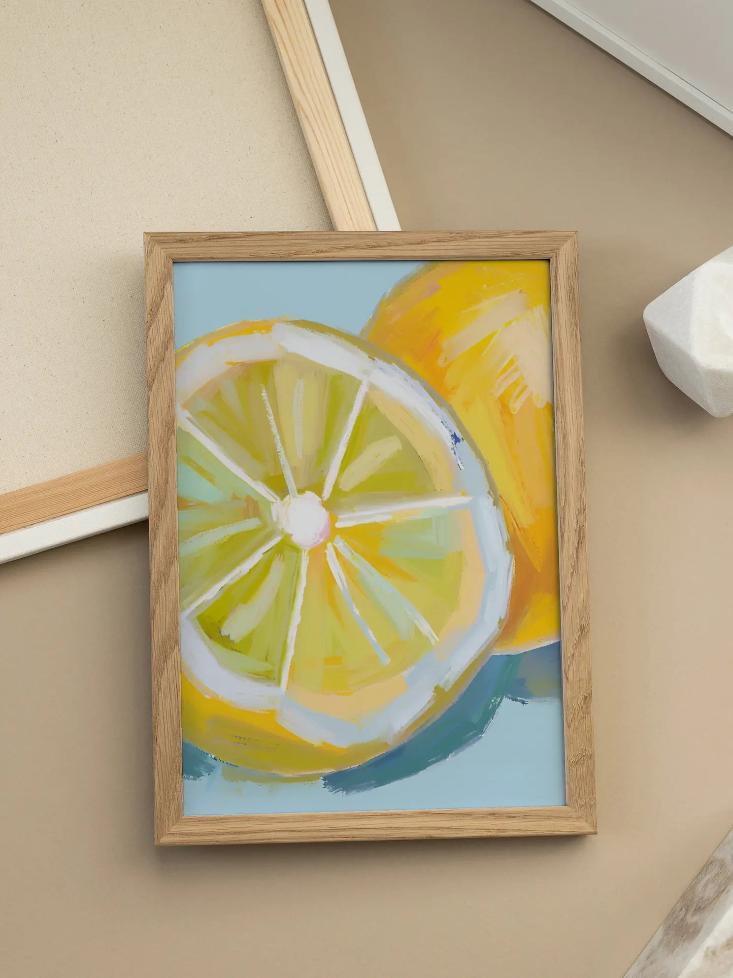 Lemon Slice Painting Poster