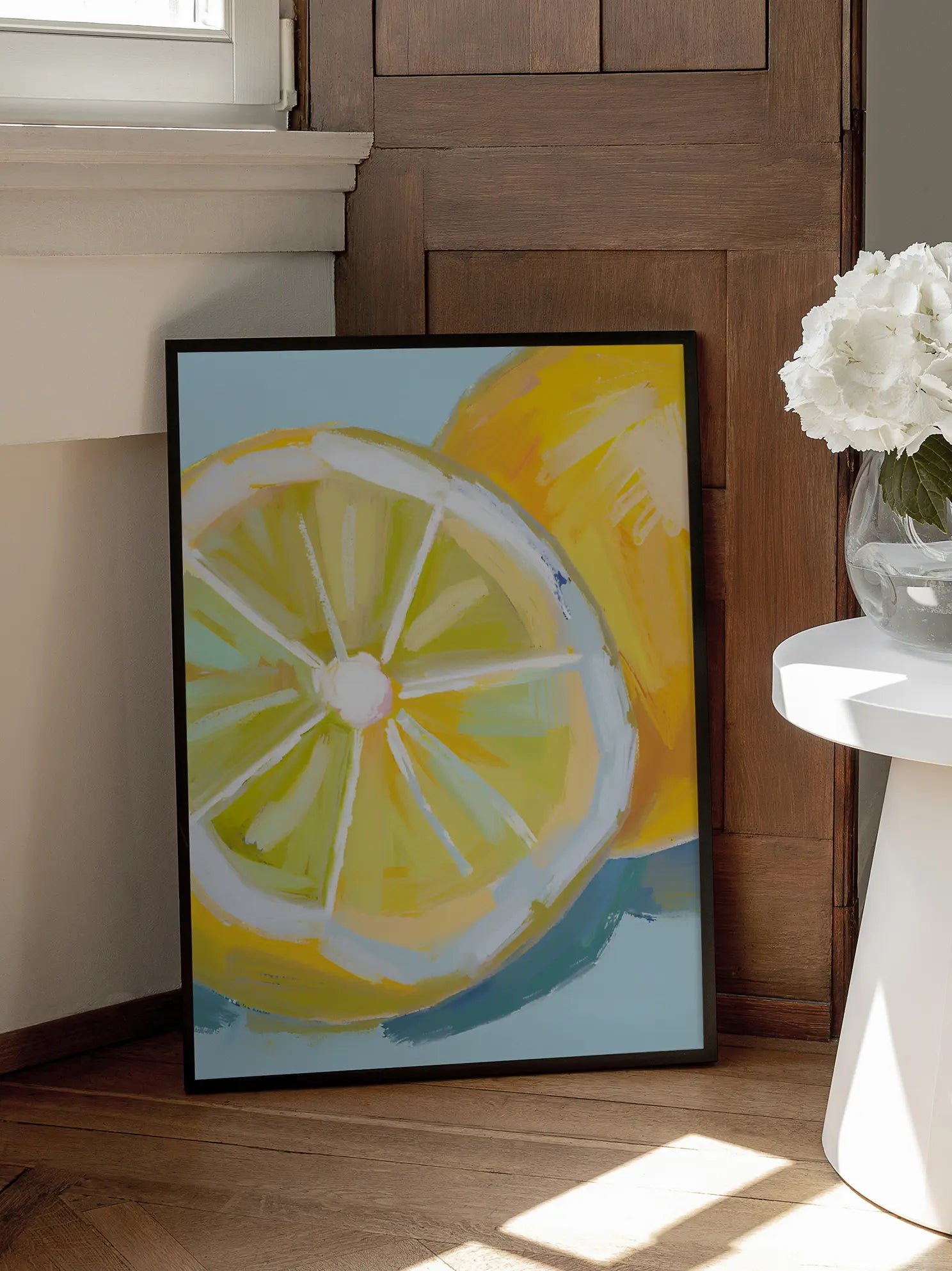 Lemon Slice Painting Poster