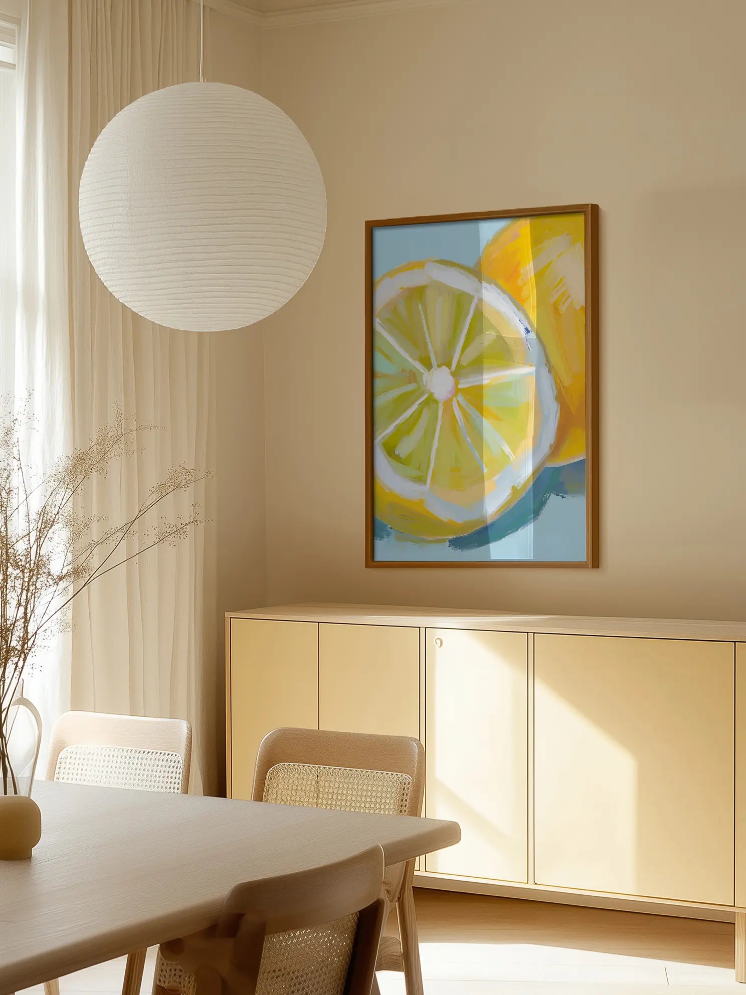 Lemon Slice Painting Poster