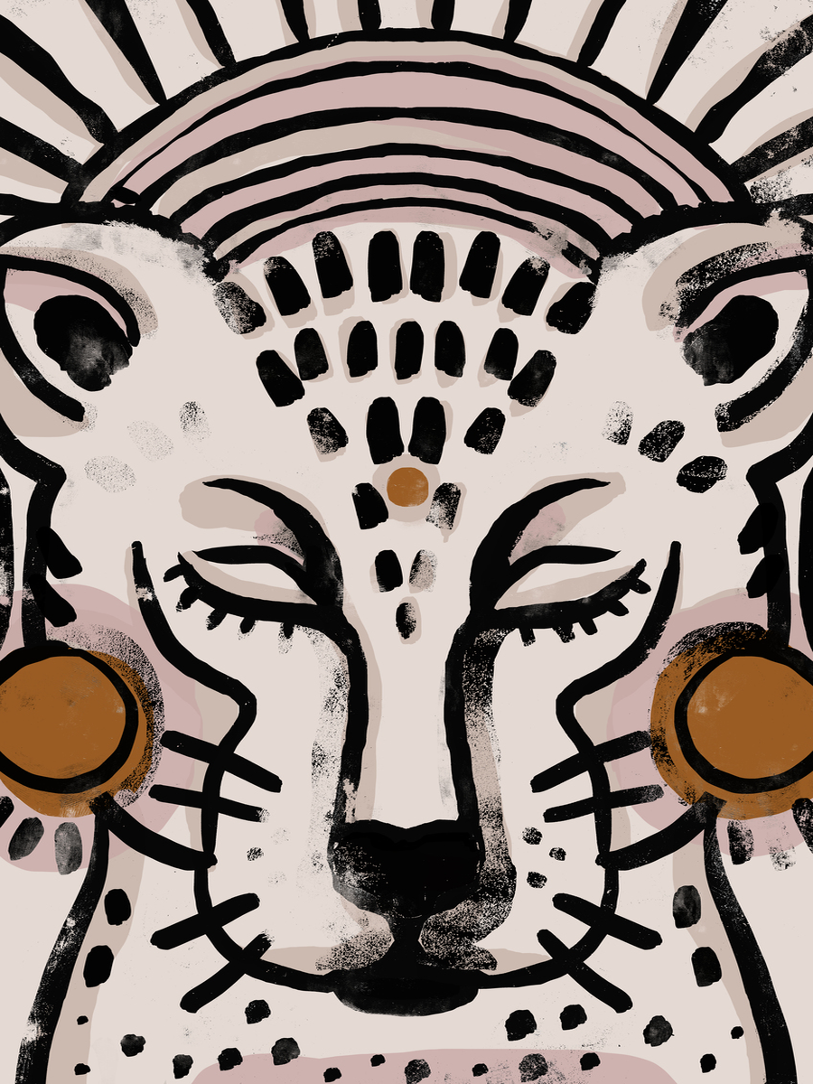 Leopard Illustration Poster