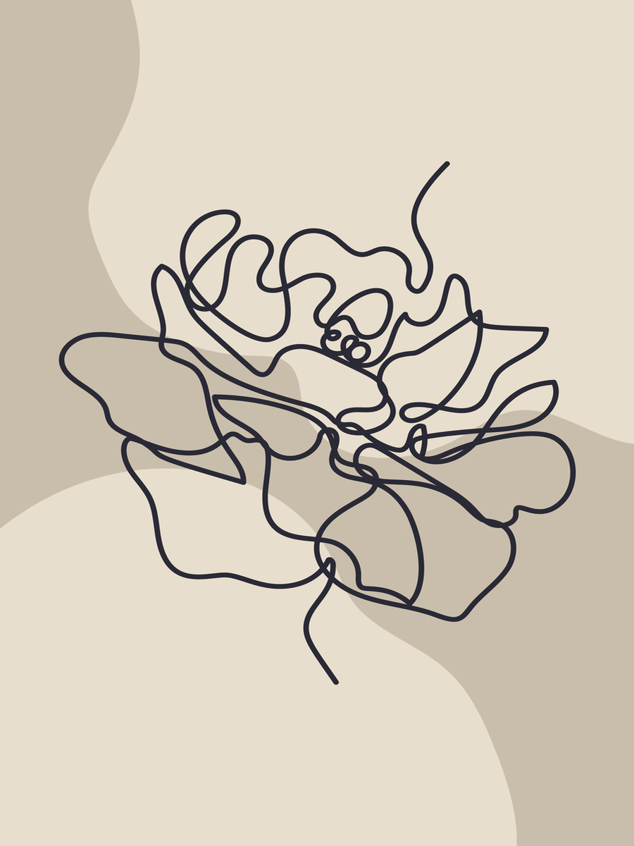 Line Flower Poster