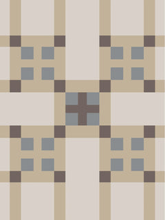 Poster mit einem geometrischen Muster in Beige und Grau.