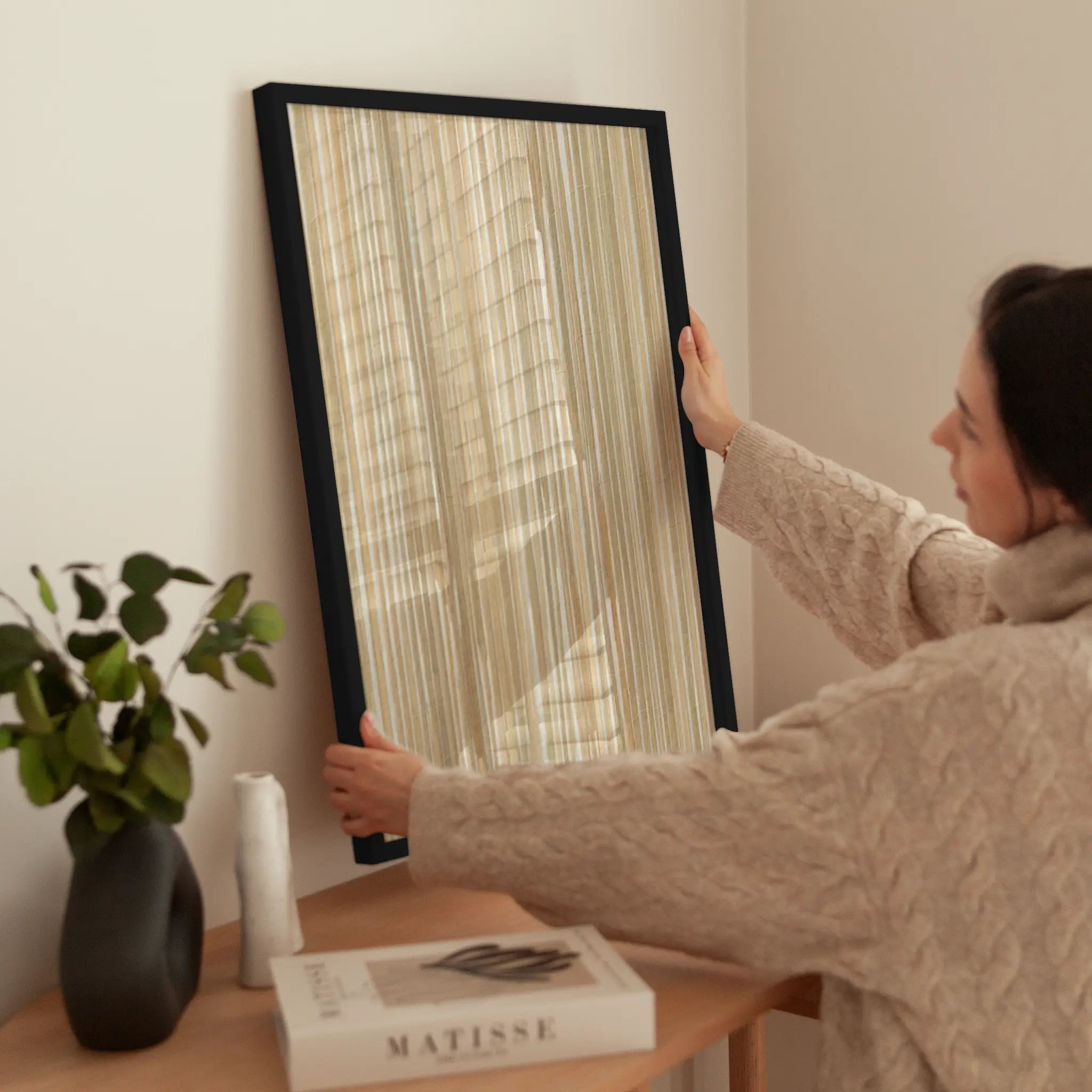 Lines and Textures No3 wird aufgehängt