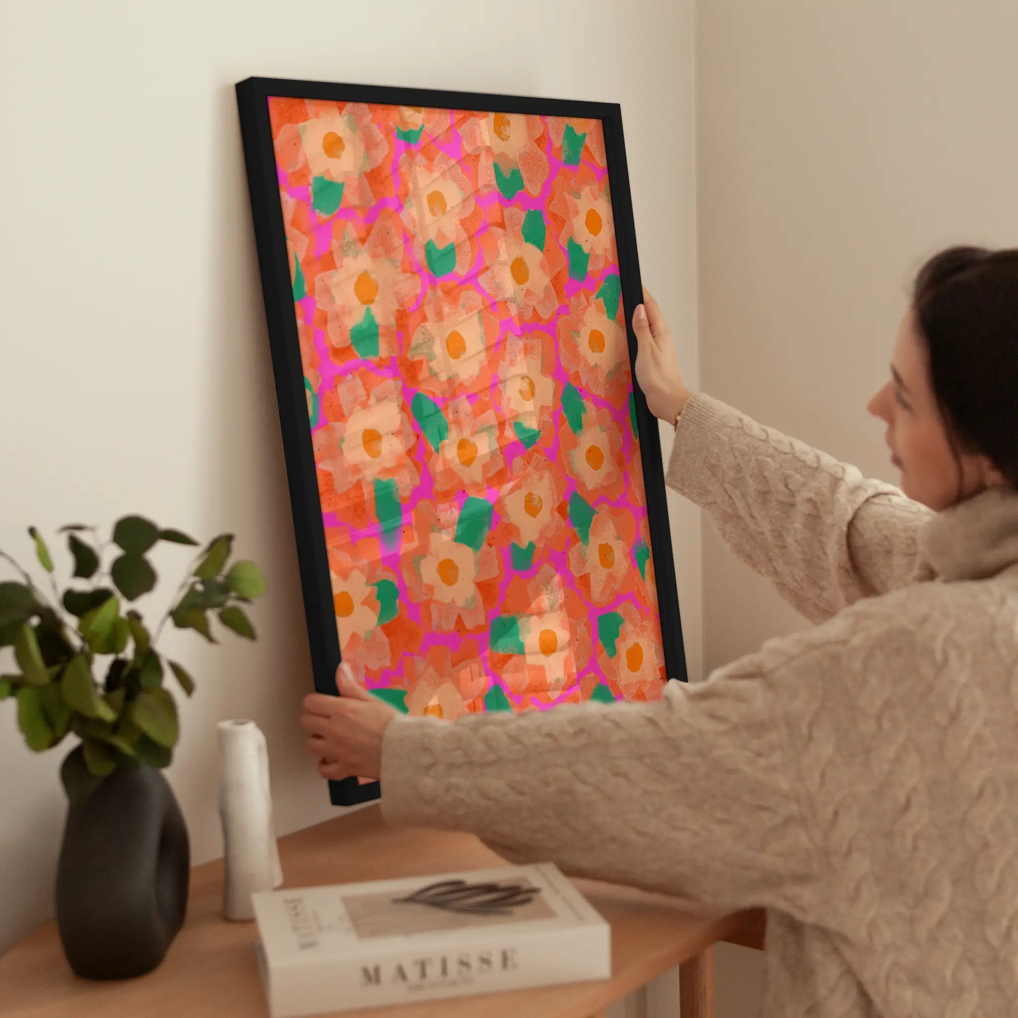 Lively Floral Pattern wird aufgehängt