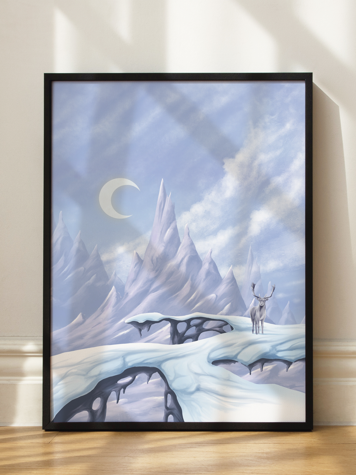 Majestic Stag on Icy Terrain