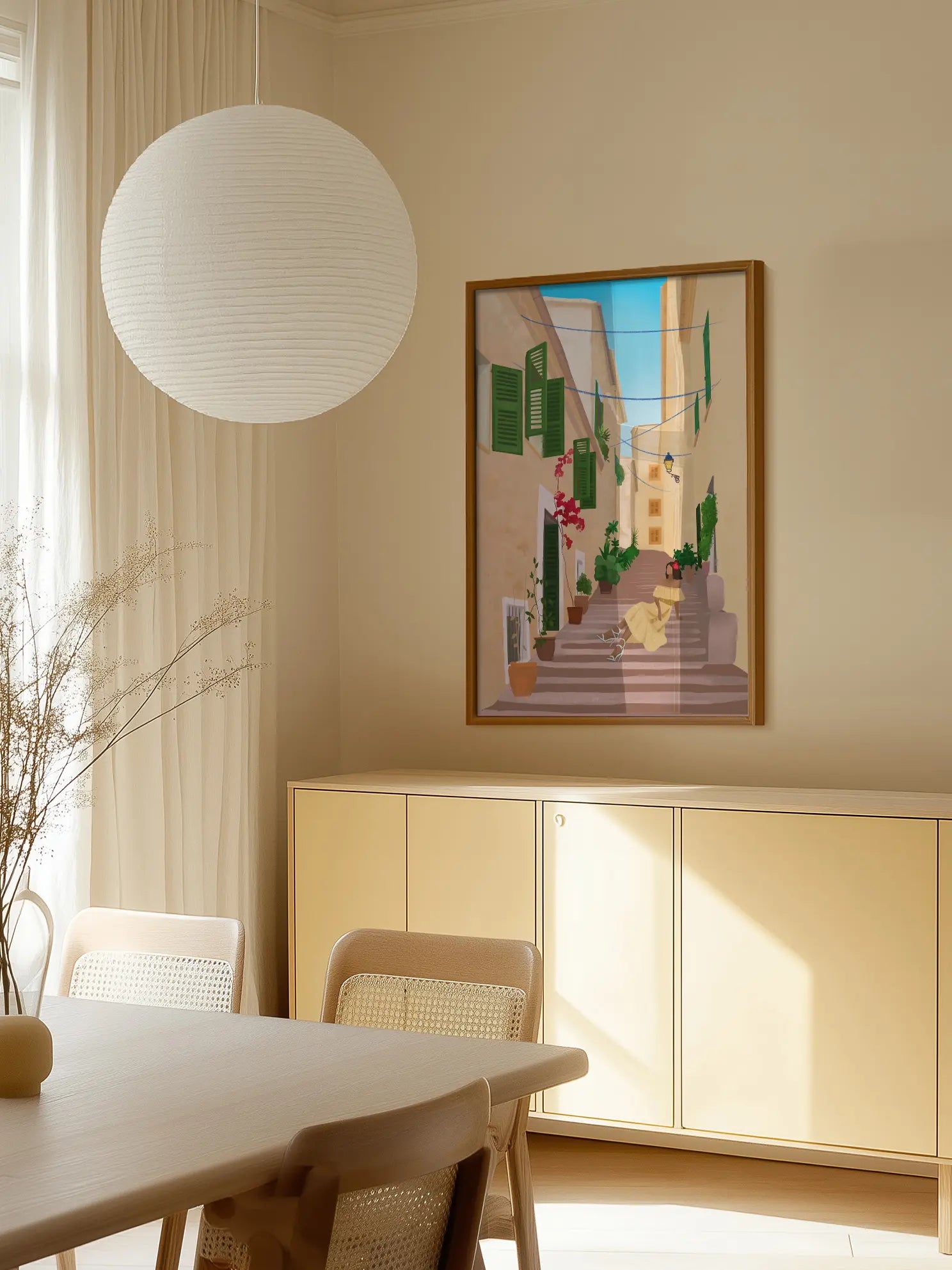 Mediterranean Alley Stairs Poster