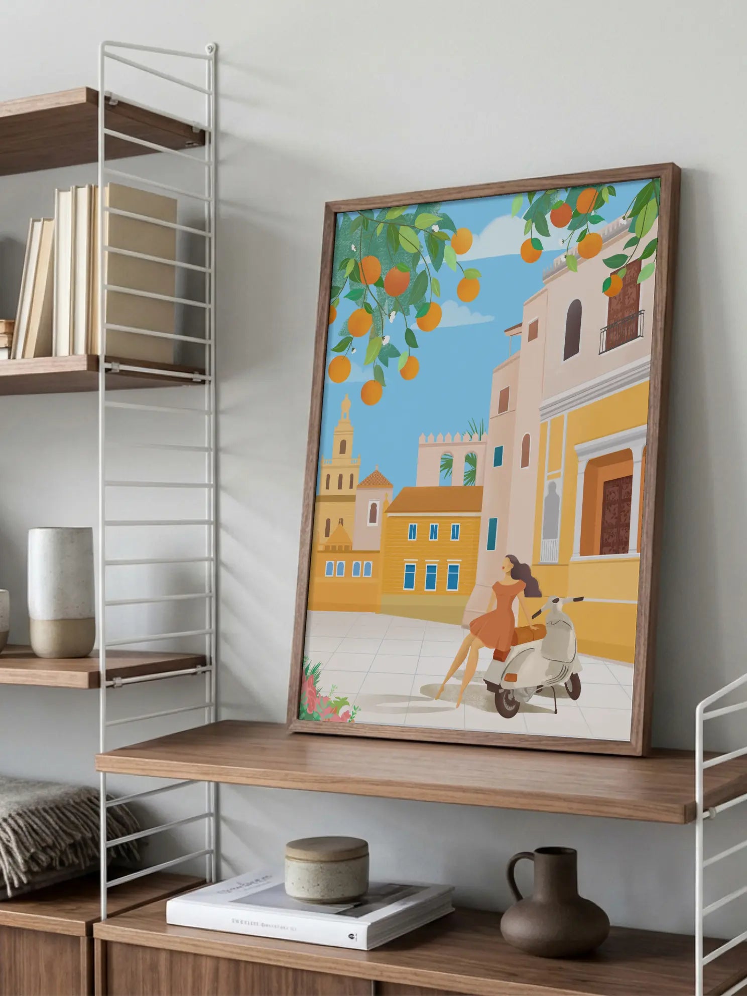 Mediterranean Street Scooter Poster