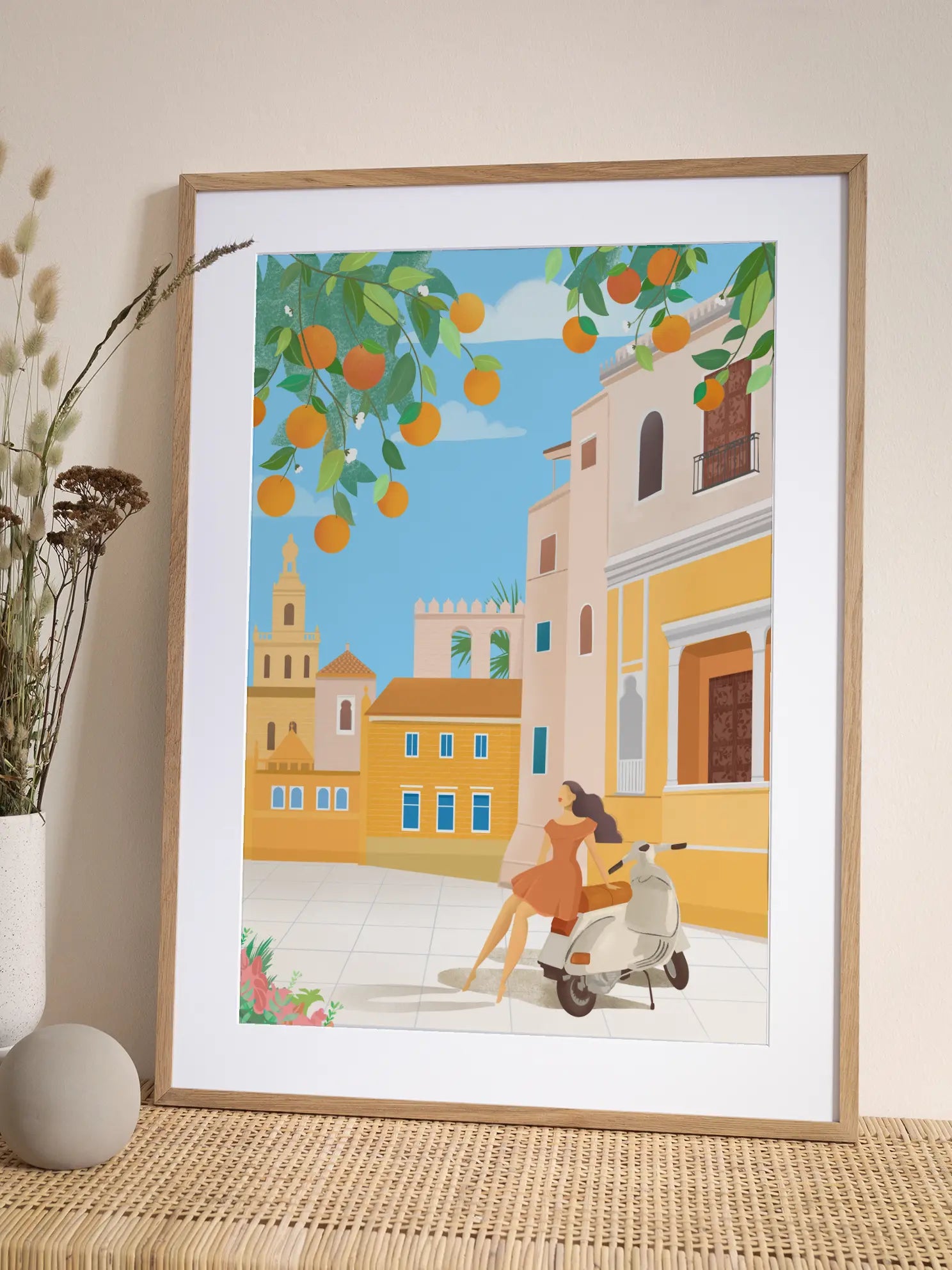 Mediterranean Street Scooter Poster