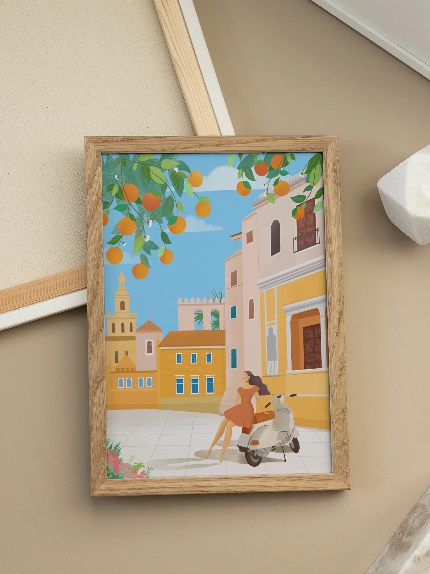 Mediterranean Street Scooter Poster