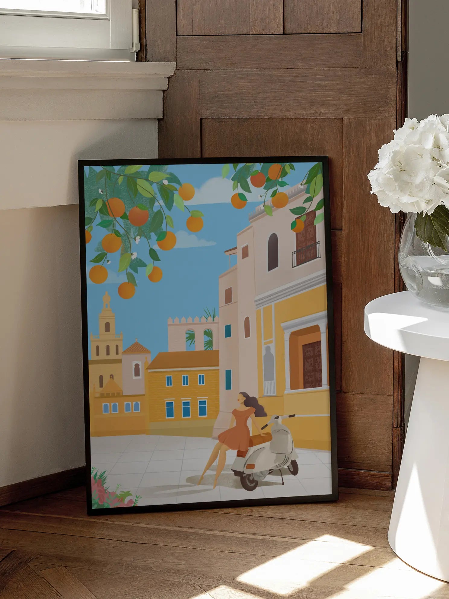 Mediterranean Street Scooter Poster