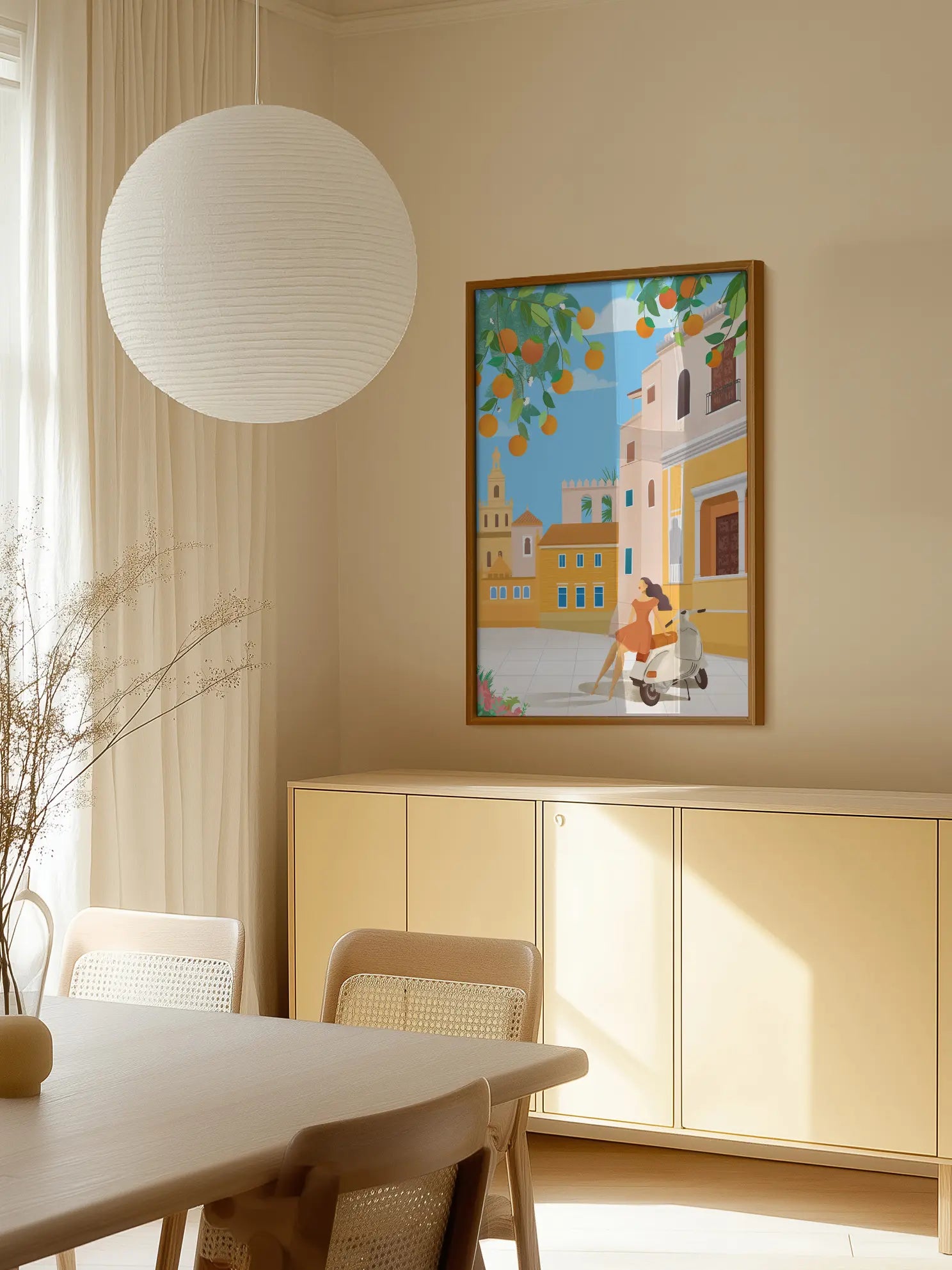 Mediterranean Street Scooter Poster