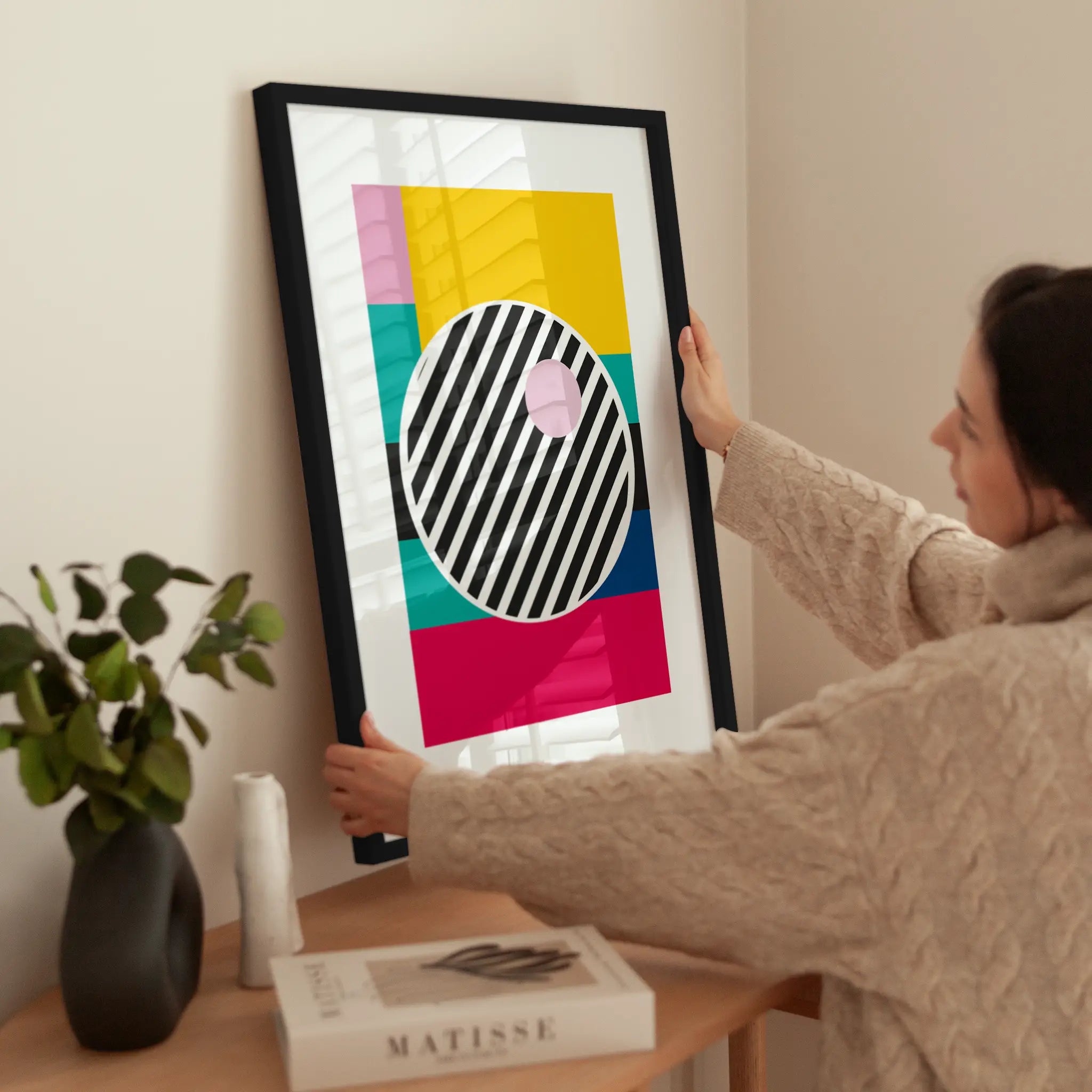 Memphis Graphic wird aufgehängt