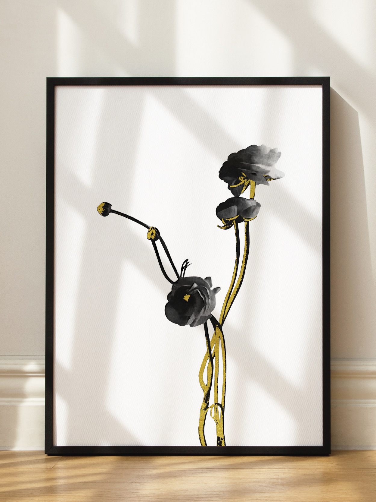 Minimal Black and Gold Botanical No1