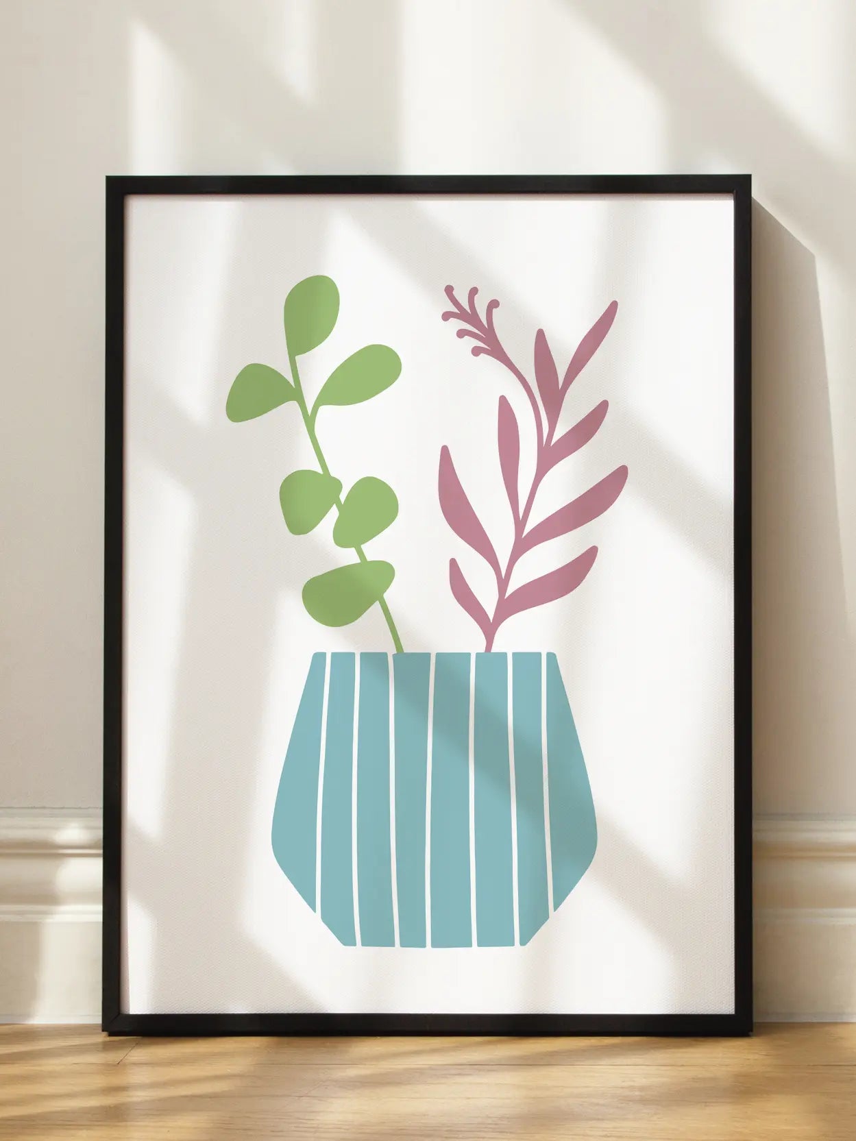 Minimal Plant Vase Illustration Poster