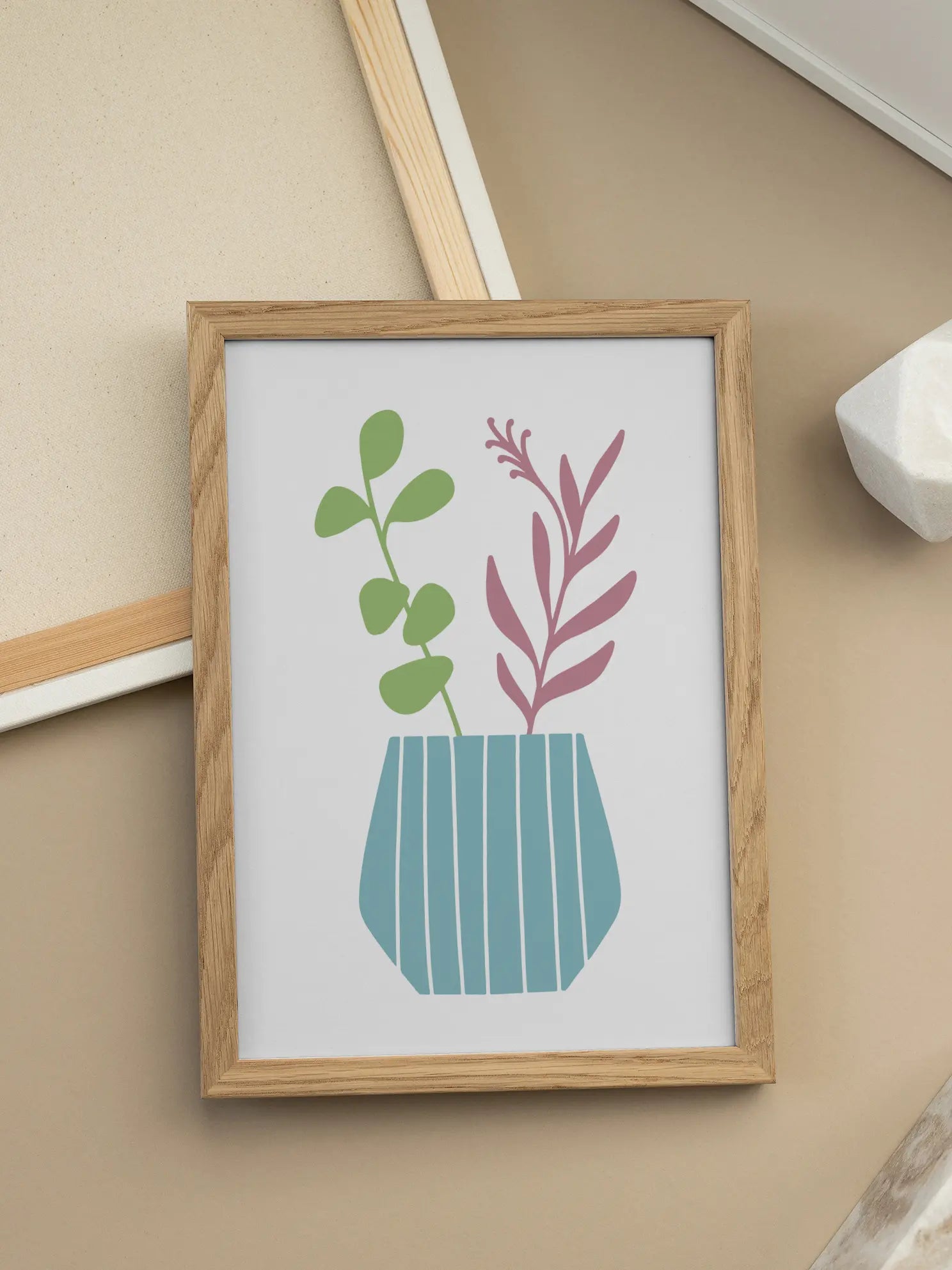 Minimal Plant Vase Illustration Poster