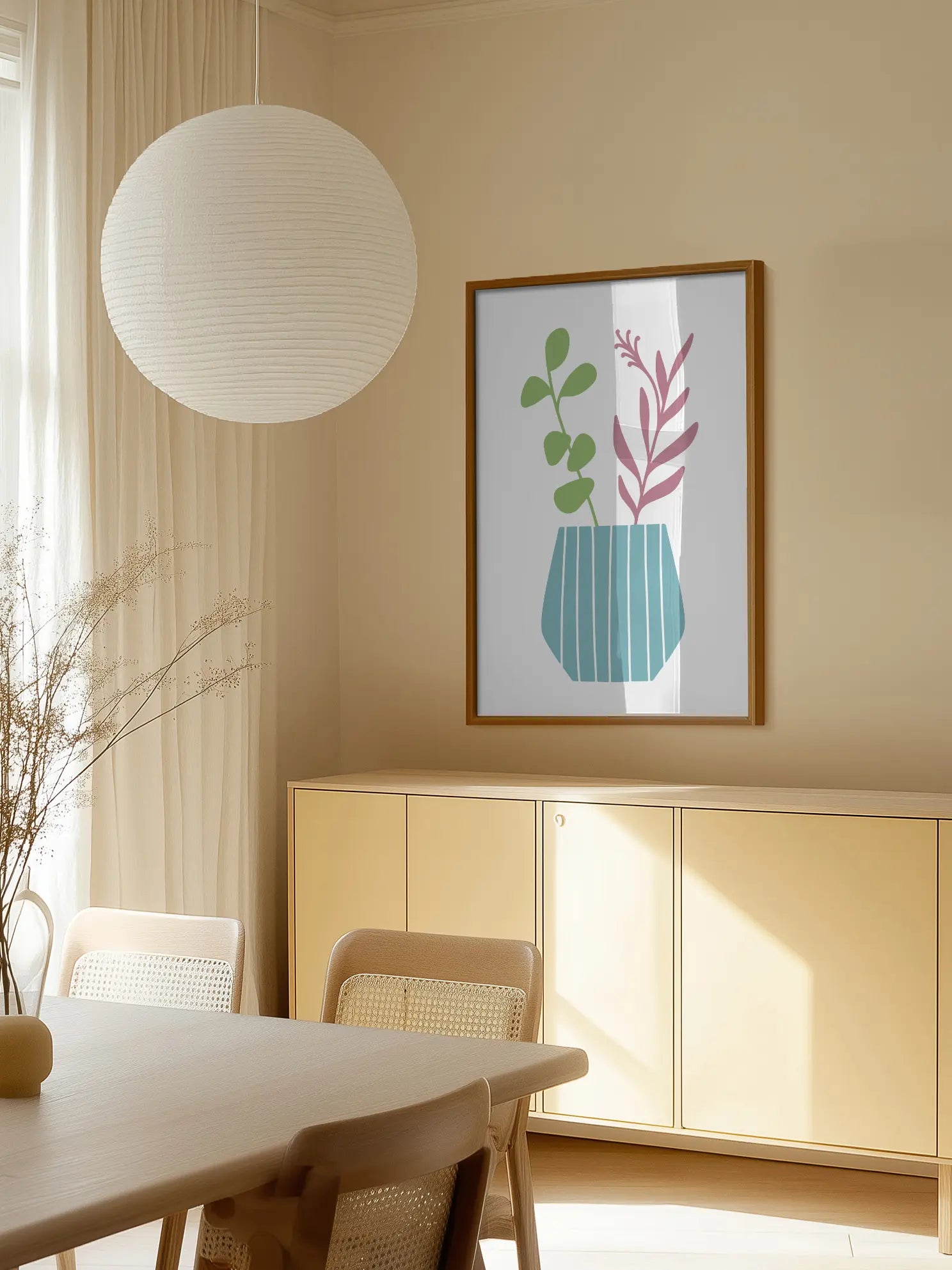 Minimal Plant Vase Illustration Poster